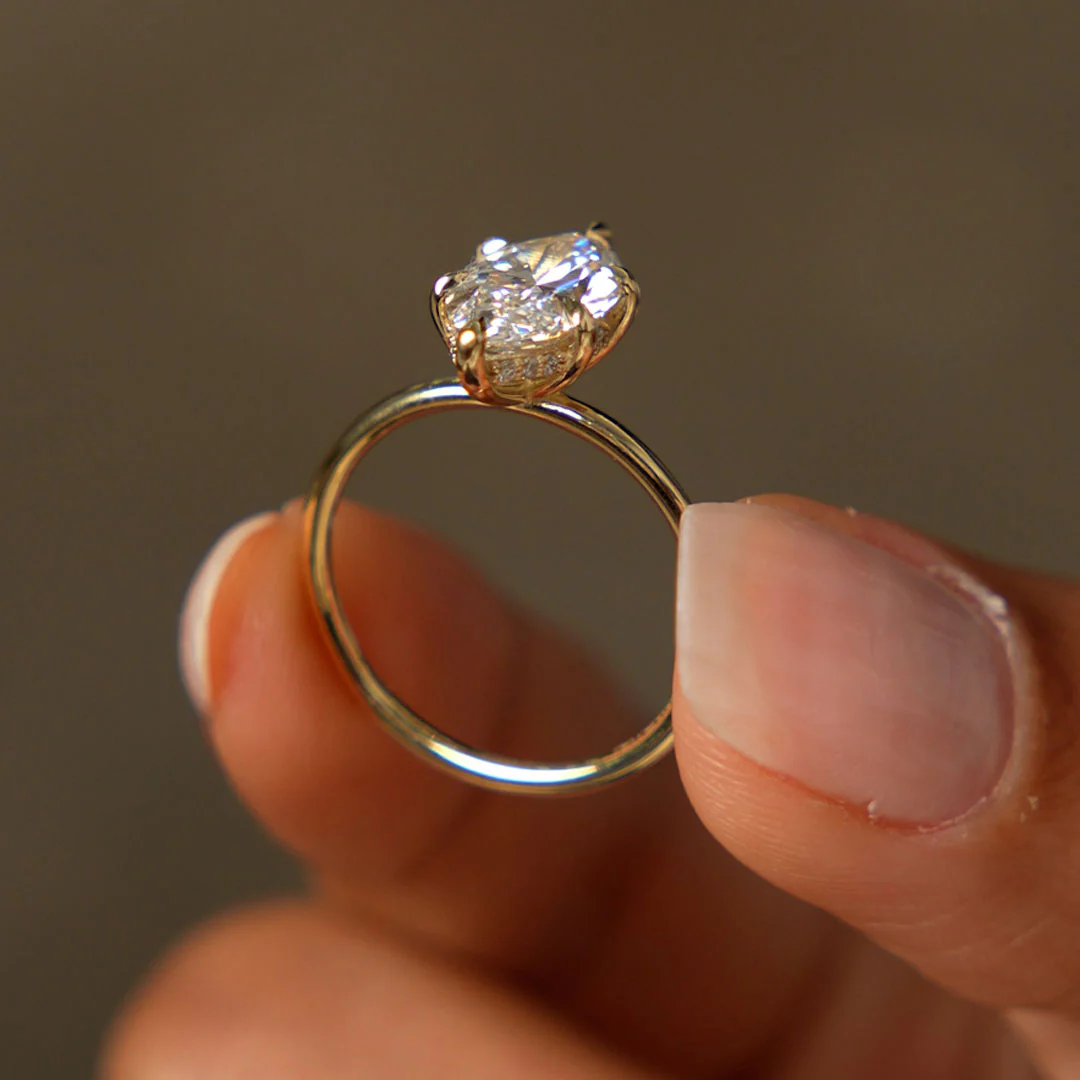 2.00 Ctw 14k Marquise Lab Grown Diamond Engagement Ring with Hidden Halo – Natalia - Image 4