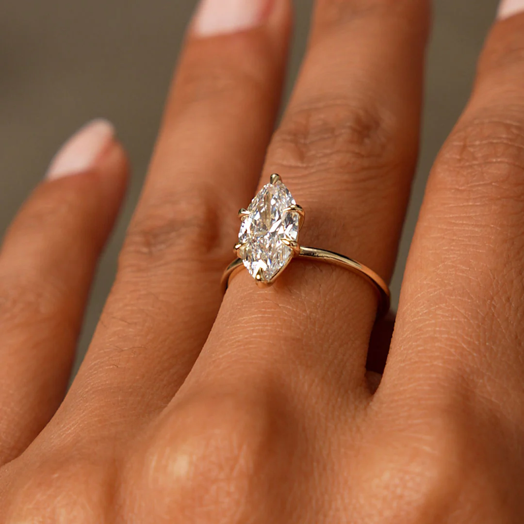 2.00 Ctw 14k Marquise Lab Grown Diamond Engagement Ring with Hidden Halo – Natalia - Image 5