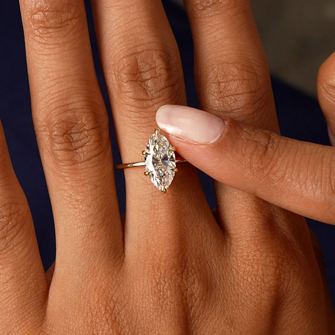 2.00 Ctw 14k Marquise Lab Grown Diamond Engagement Ring with Hidden Halo – Natalia - Image 6