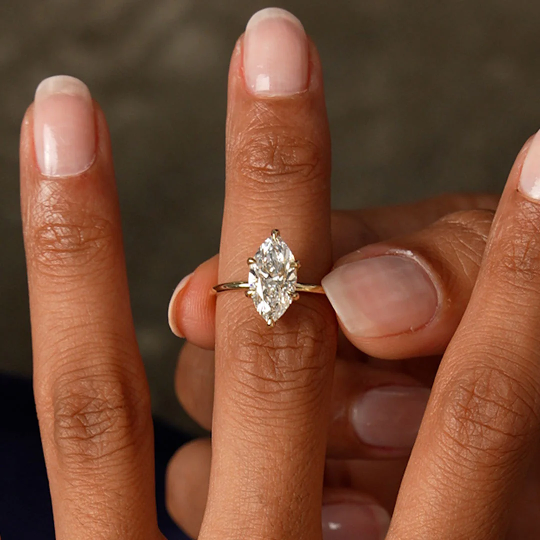 2.00 Ctw 14k Marquise Shape Prong Setting Lab Grown Diamond Engagement Ring – Verity - Image 2