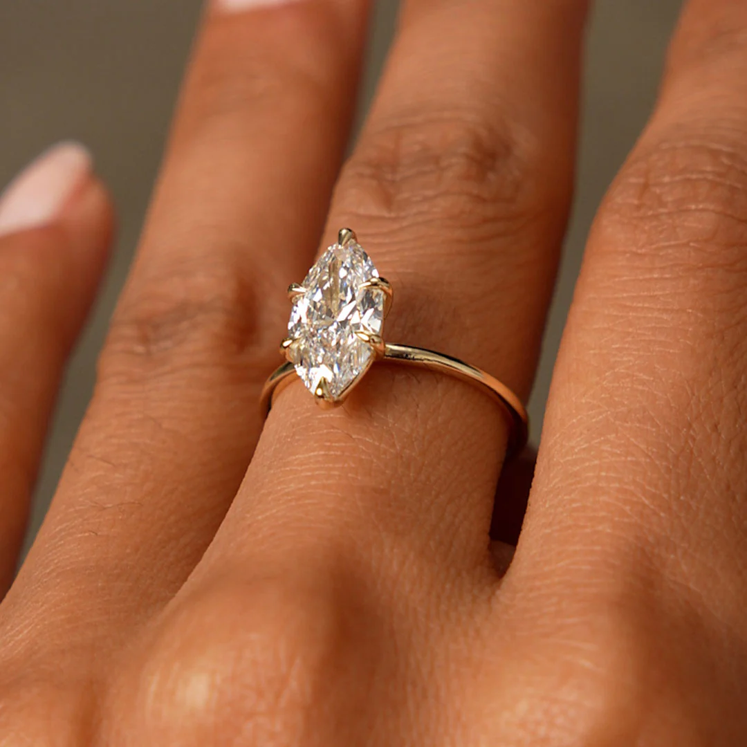 2.00 Ctw 14k Marquise Shape Prong Setting Lab Grown Diamond Engagement Ring – Verity - Image 3