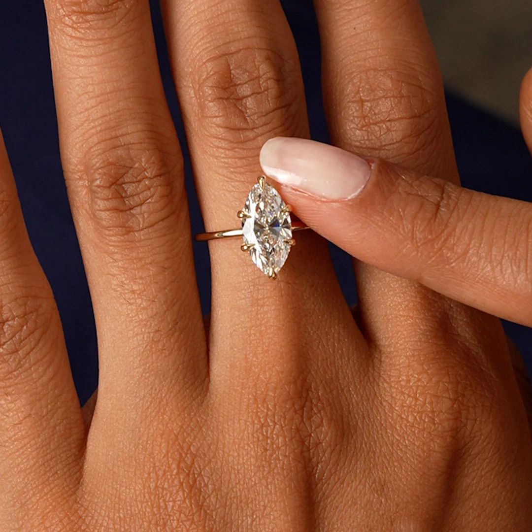 2.00 Ctw 14k Marquise Shape Prong Setting Lab Grown Diamond Engagement Ring – Verity - Image 5