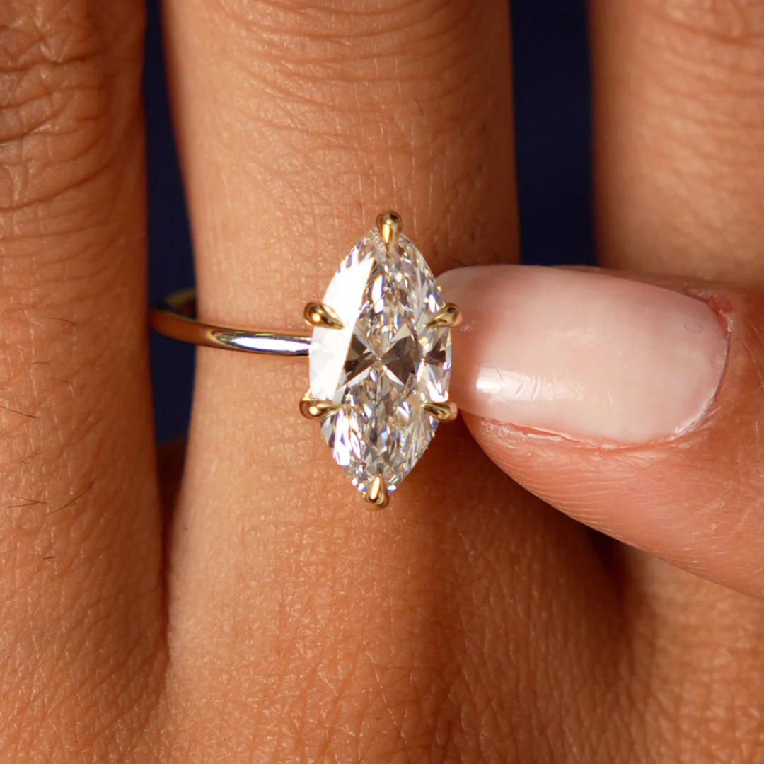 2.00 Ctw 14k Marquise Shape Prong Setting Lab Grown Diamond Engagement Ring – Verity - Image 6