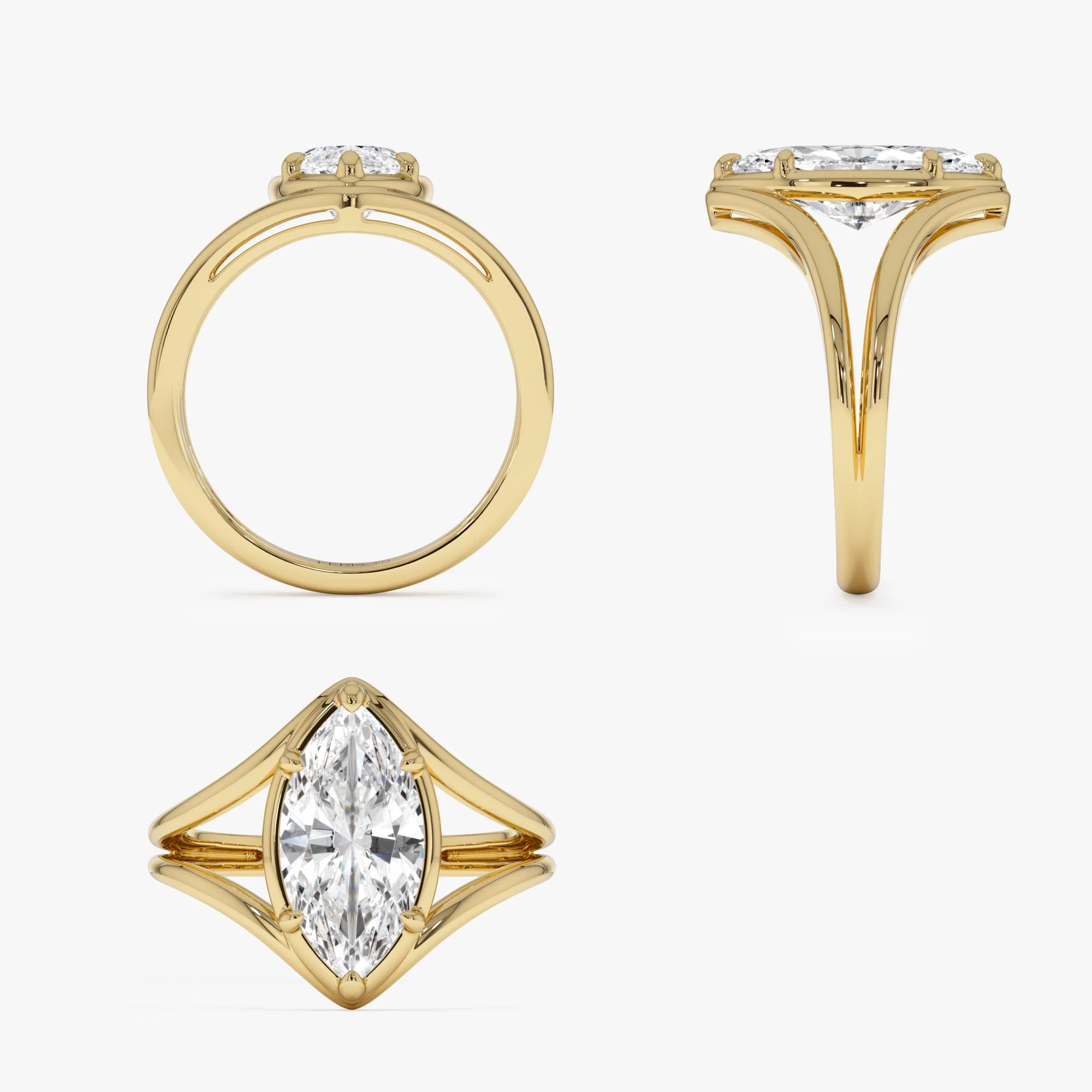 2.00 Ctw 14k Marquise Shaped Lab Grown Diamond Split Shank Engagement Ring - Carla - Image 10