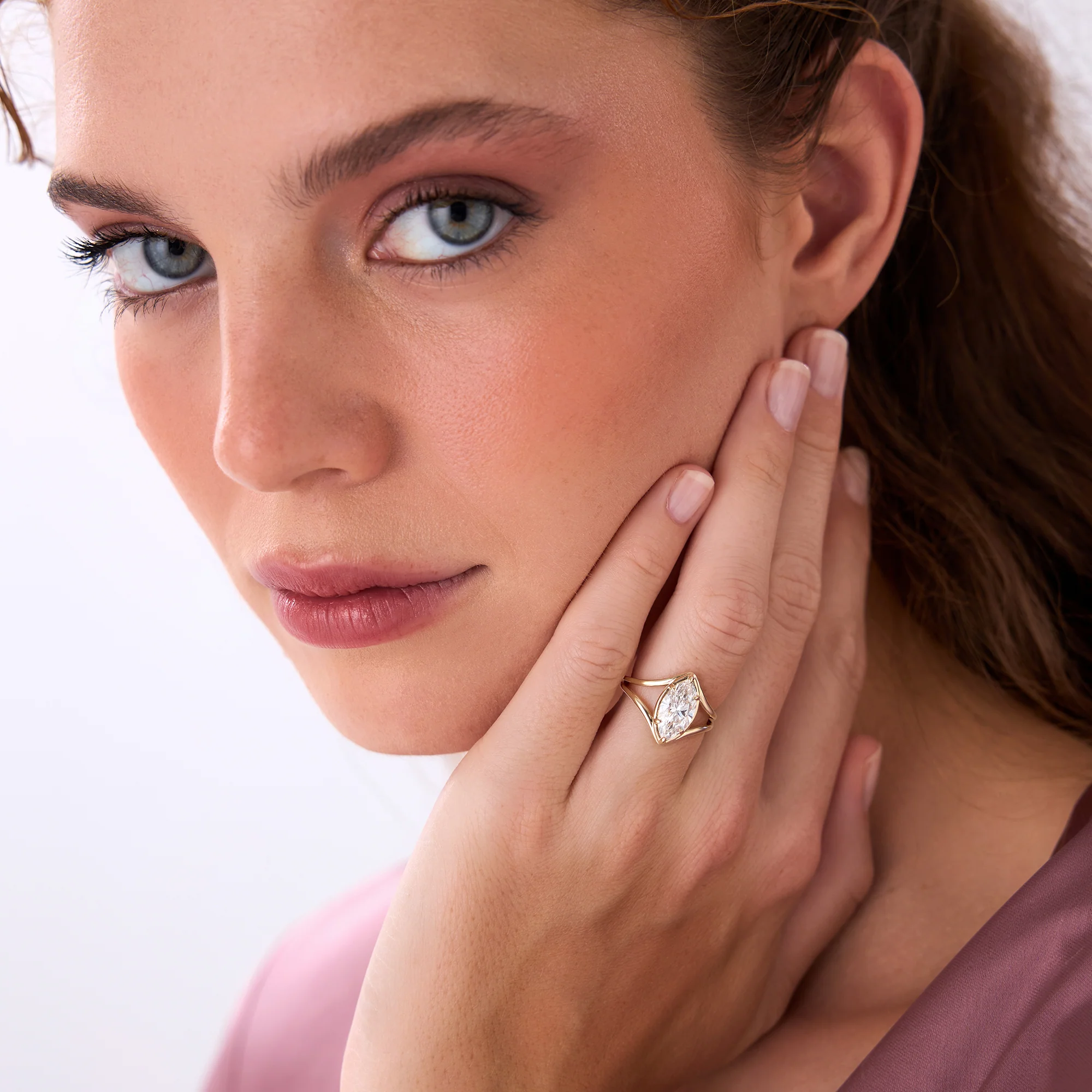 2.00 Ctw 14k Marquise Shaped Lab Grown Diamond Split Shank Engagement Ring - Carla - Image 5
