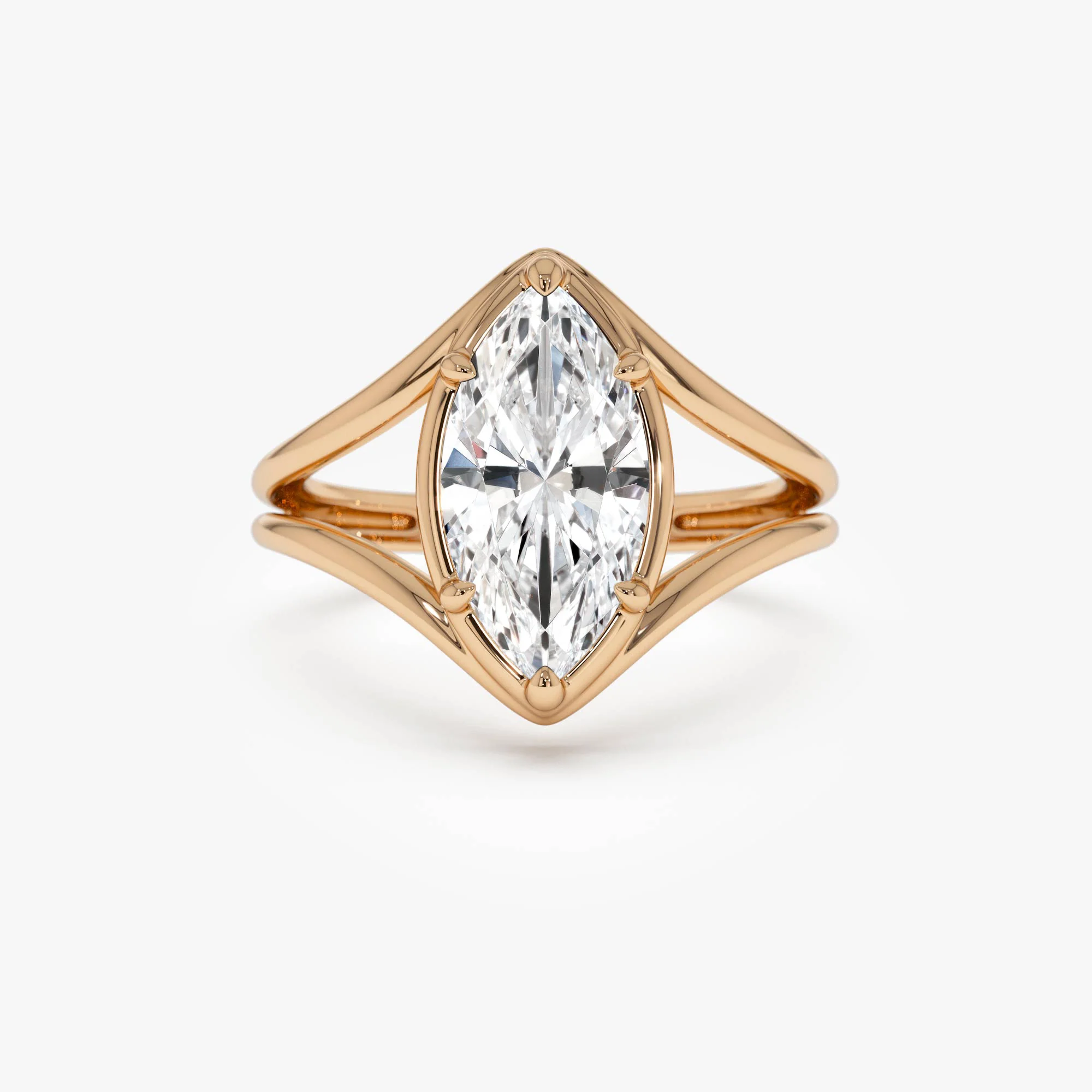 2.00 Ctw 14k Marquise Shaped Lab Grown Diamond Split Shank Engagement Ring - Carla - Image 7