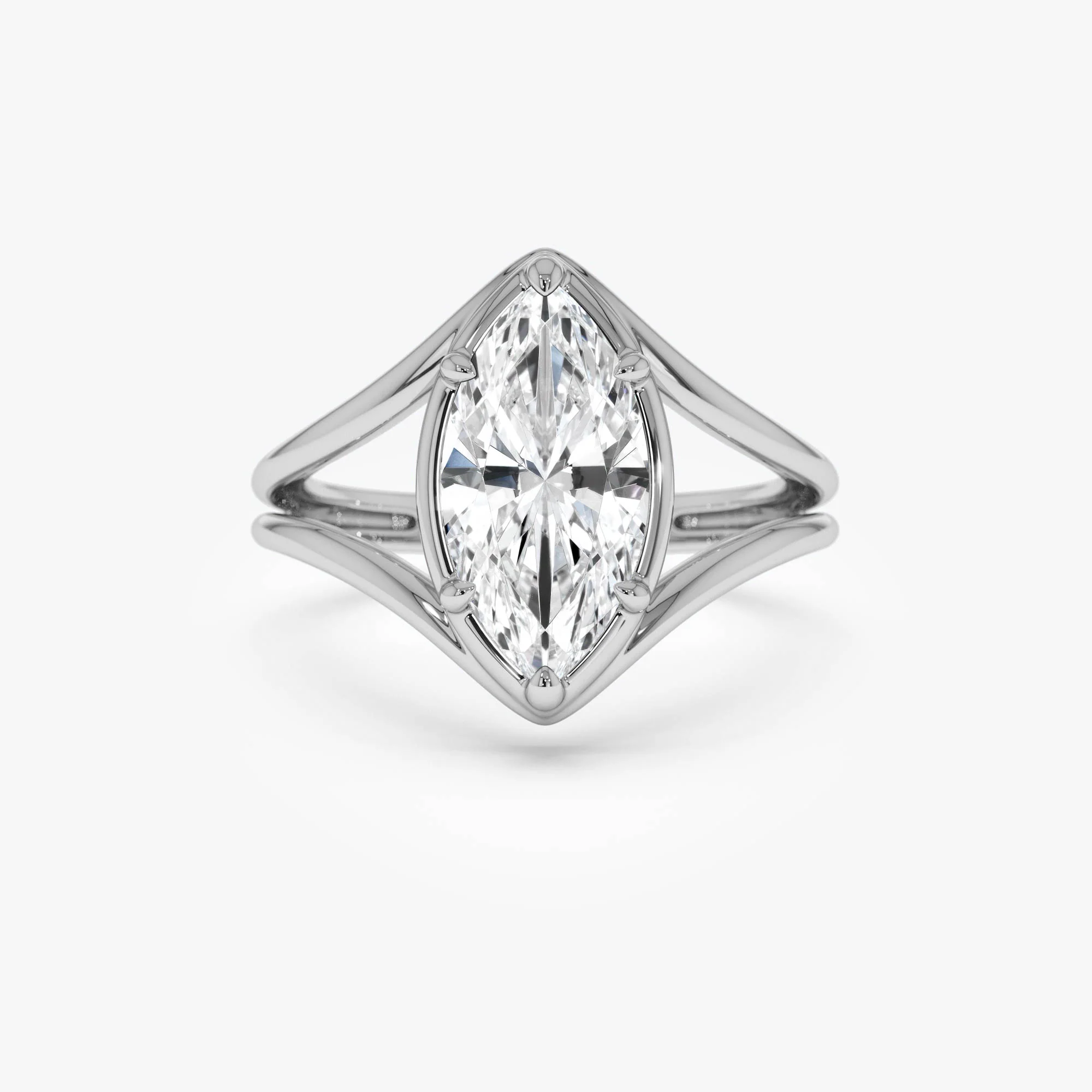 2.00 Ctw 14k Marquise Shaped Lab Grown Diamond Split Shank Engagement Ring - Carla - Image 8