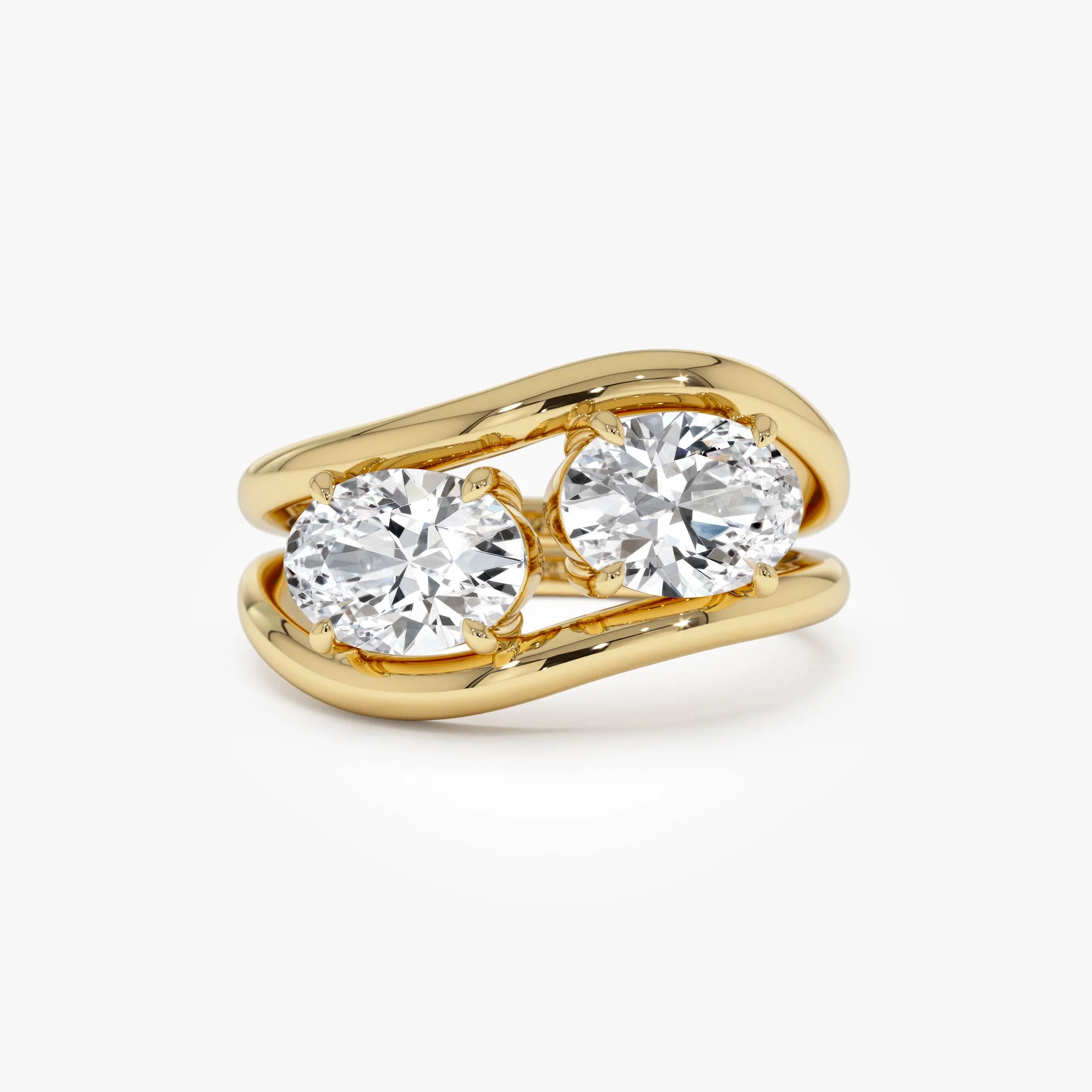 2.00 Ctw 14k Oval Shaped Lab Grown Diamond Stacked Rings - Rhea