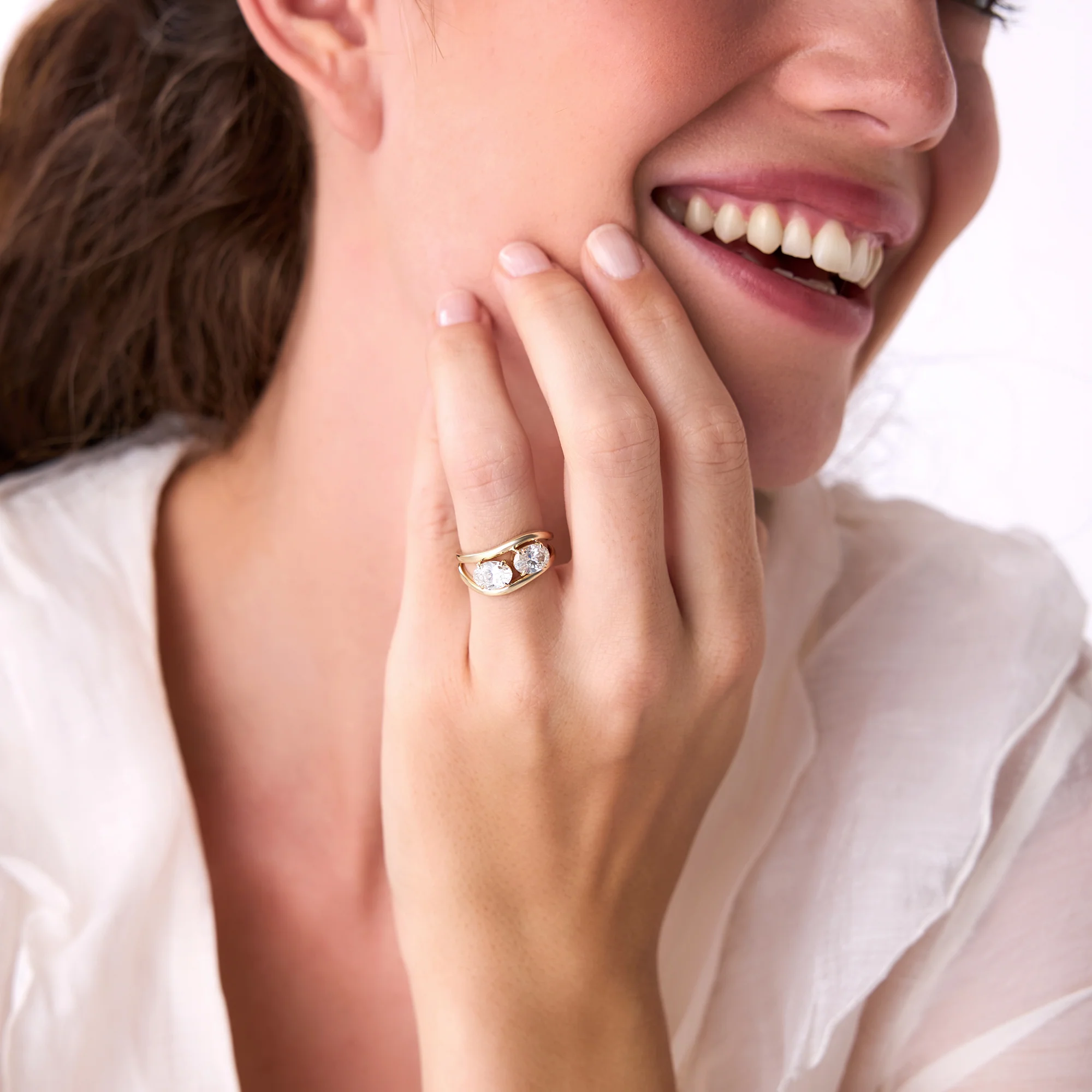 2.00 Ctw 14k Oval Shaped Lab Grown Diamond Stacked Rings - Rhea - Image 3