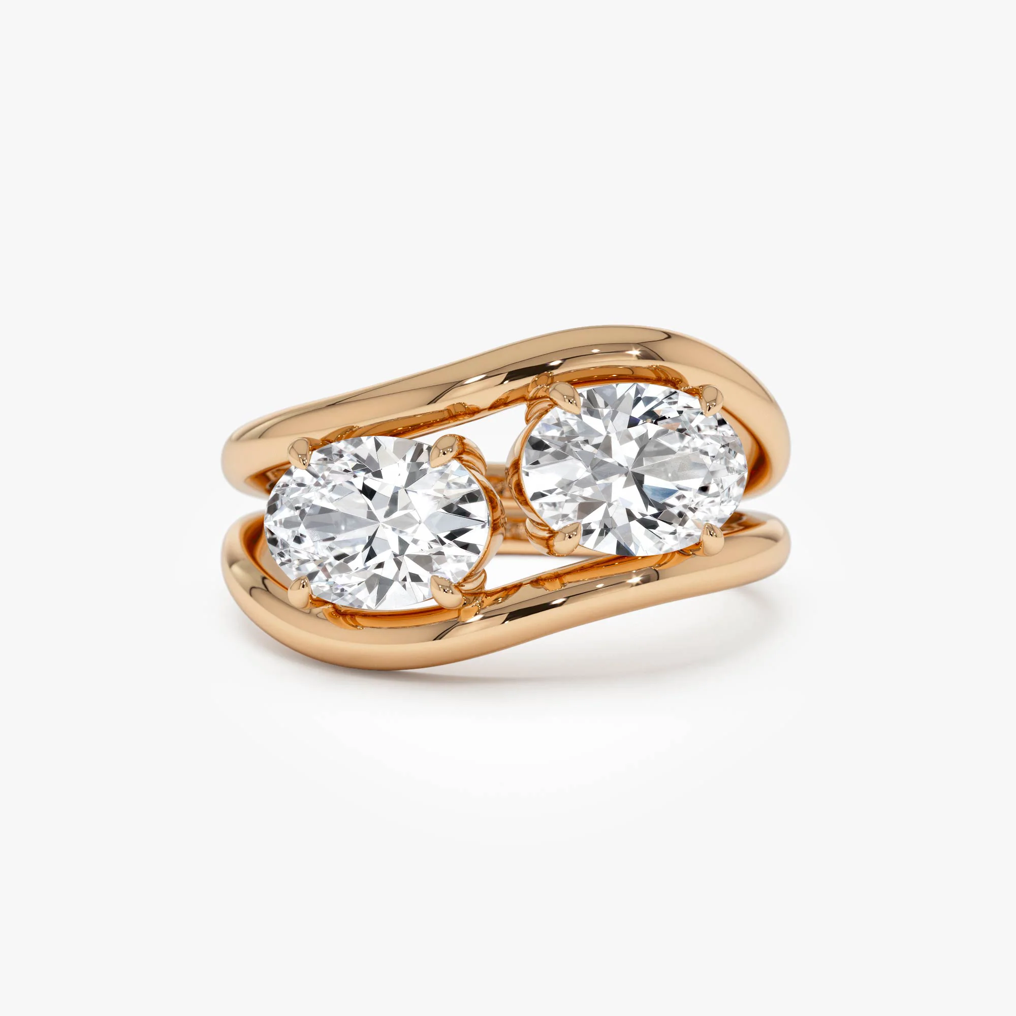 2.00 Ctw 14k Oval Shaped Lab Grown Diamond Stacked Rings - Rhea - Image 6