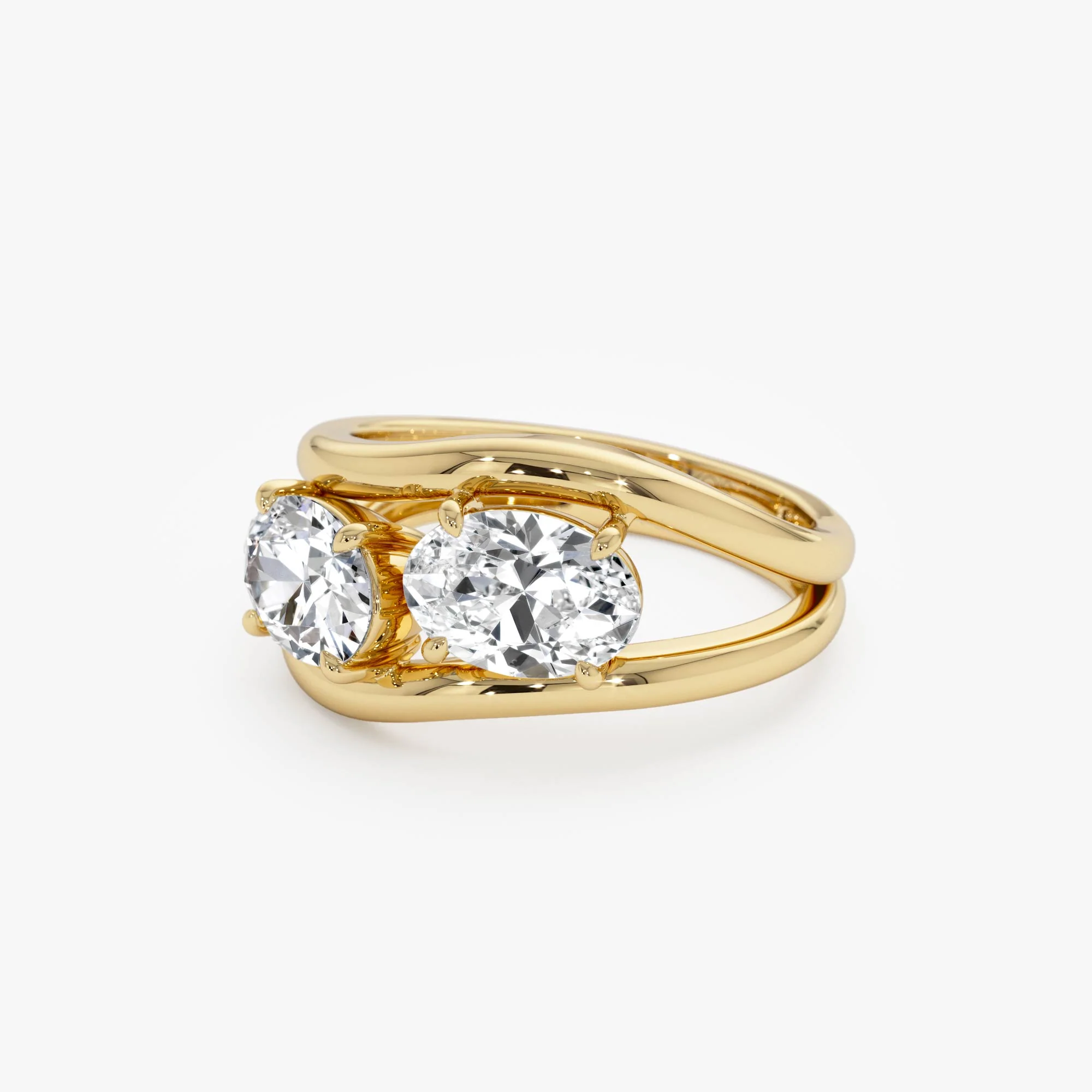 2.00 Ctw 14k Oval Shaped Lab Grown Diamond Stacked Rings - Rhea - Image 8