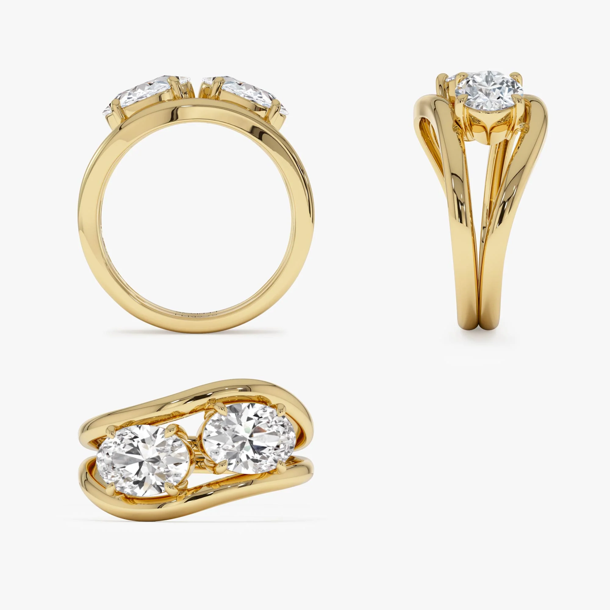 2.00 Ctw 14k Oval Shaped Lab Grown Diamond Stacked Rings - Rhea - Image 9