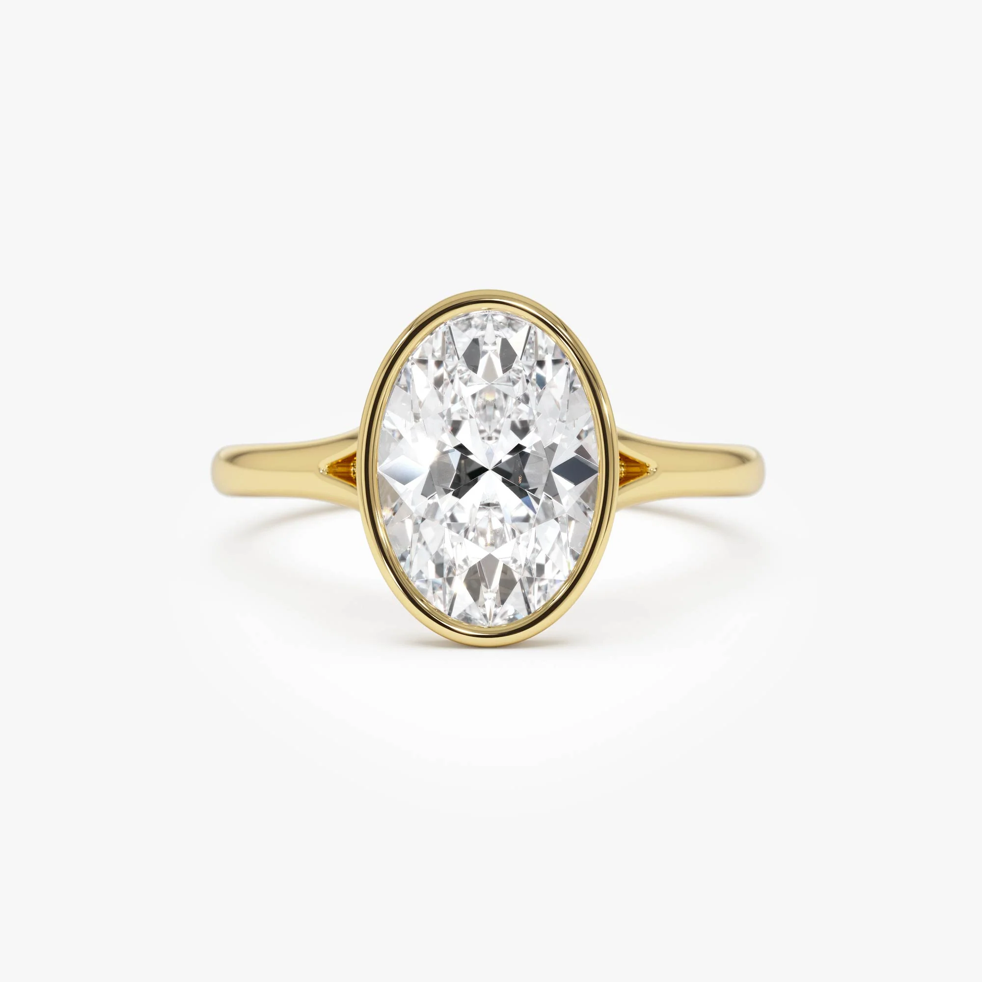 2.00 ctw 14k Oval Shaped Minimalist Bezel Setting Lab Grown Diamond Engagement Ring – Marcella