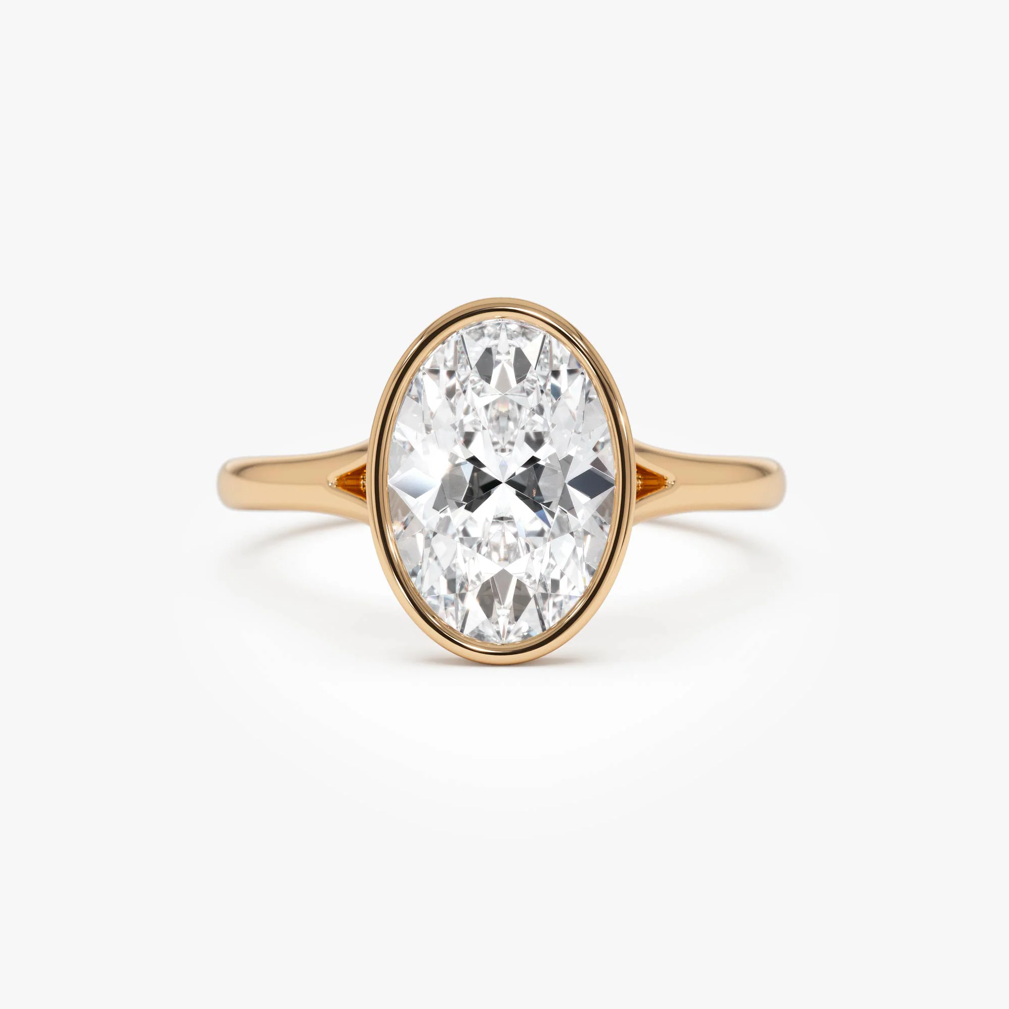 2.00 ctw 14k Oval Shaped Minimalist Bezel Setting Lab Grown Diamond Engagement Ring – Marcella - Image 6