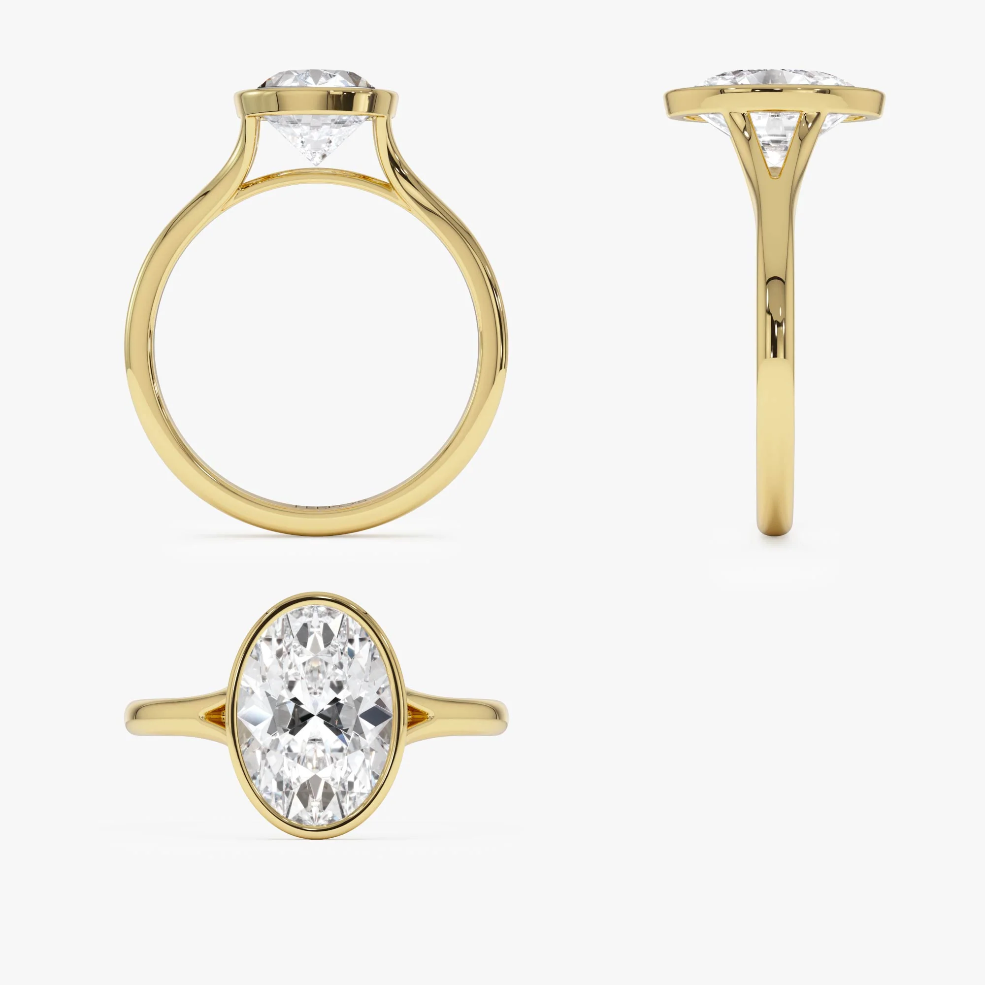 2.00 ctw 14k Oval Shaped Minimalist Bezel Setting Lab Grown Diamond Engagement Ring – Marcella - Image 9