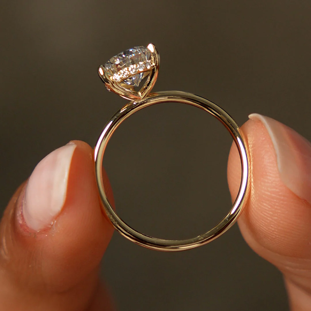 2.00 Ctw 14k Pear Shaped Lab Grown Diamond Hidden Halo Engagement Ring – Amara - Image 5