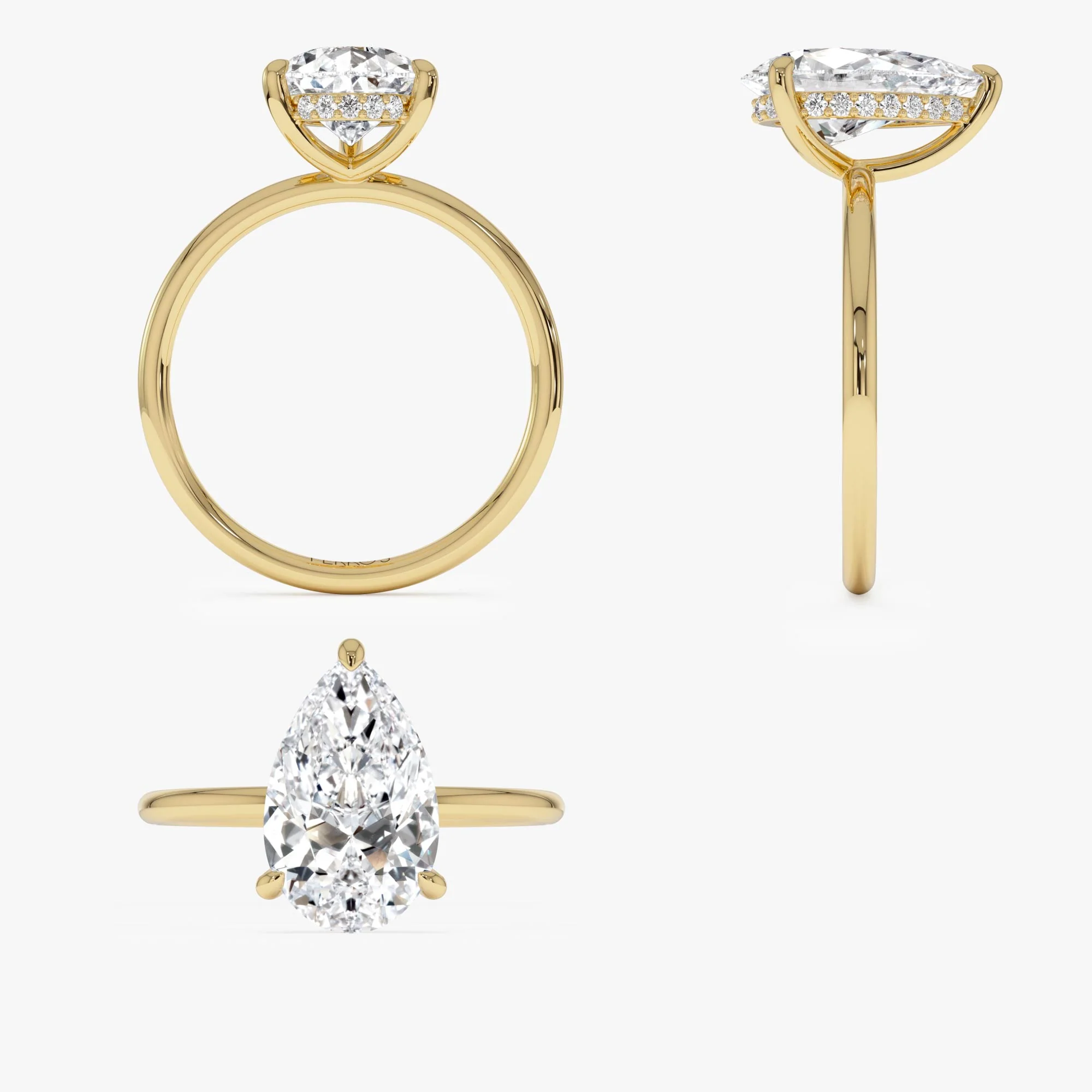 2.00 Ctw 14k Pear Shaped Lab Grown Diamond Hidden Halo Engagement Ring – Amara - Image 9