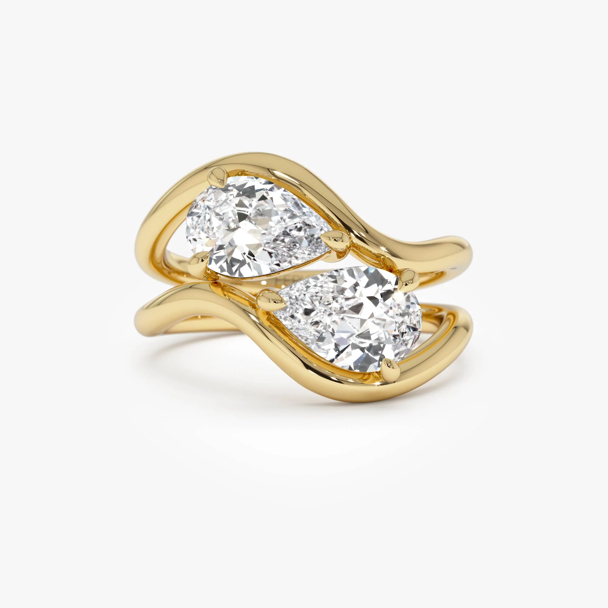 2.00 Ctw 14k Pear Shaped Lab Grown Diamond Stacked Rings - Chloe