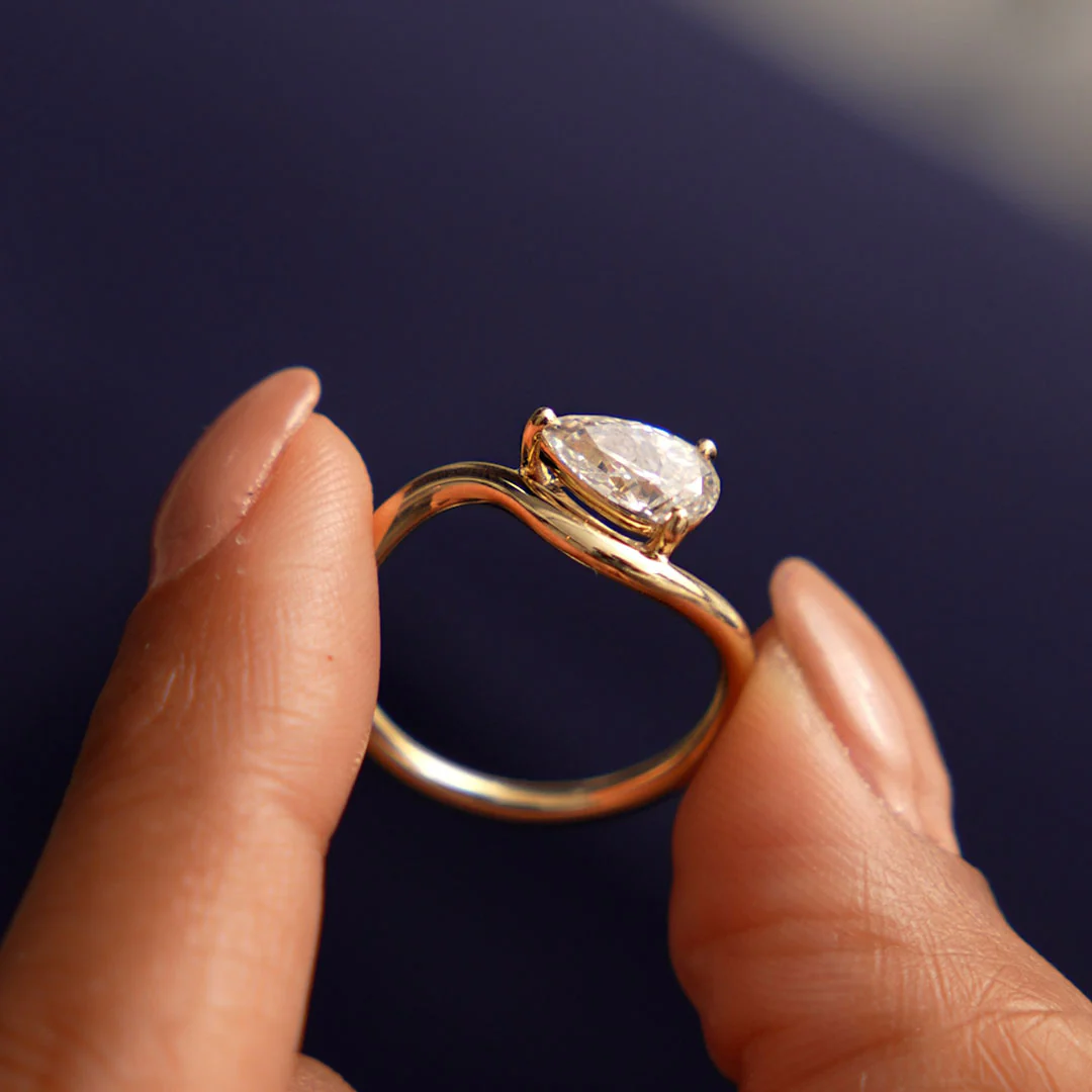 2.00 Ctw 14k Pear Shaped Lab Grown Diamond Stacked Rings - Chloe - Image 3