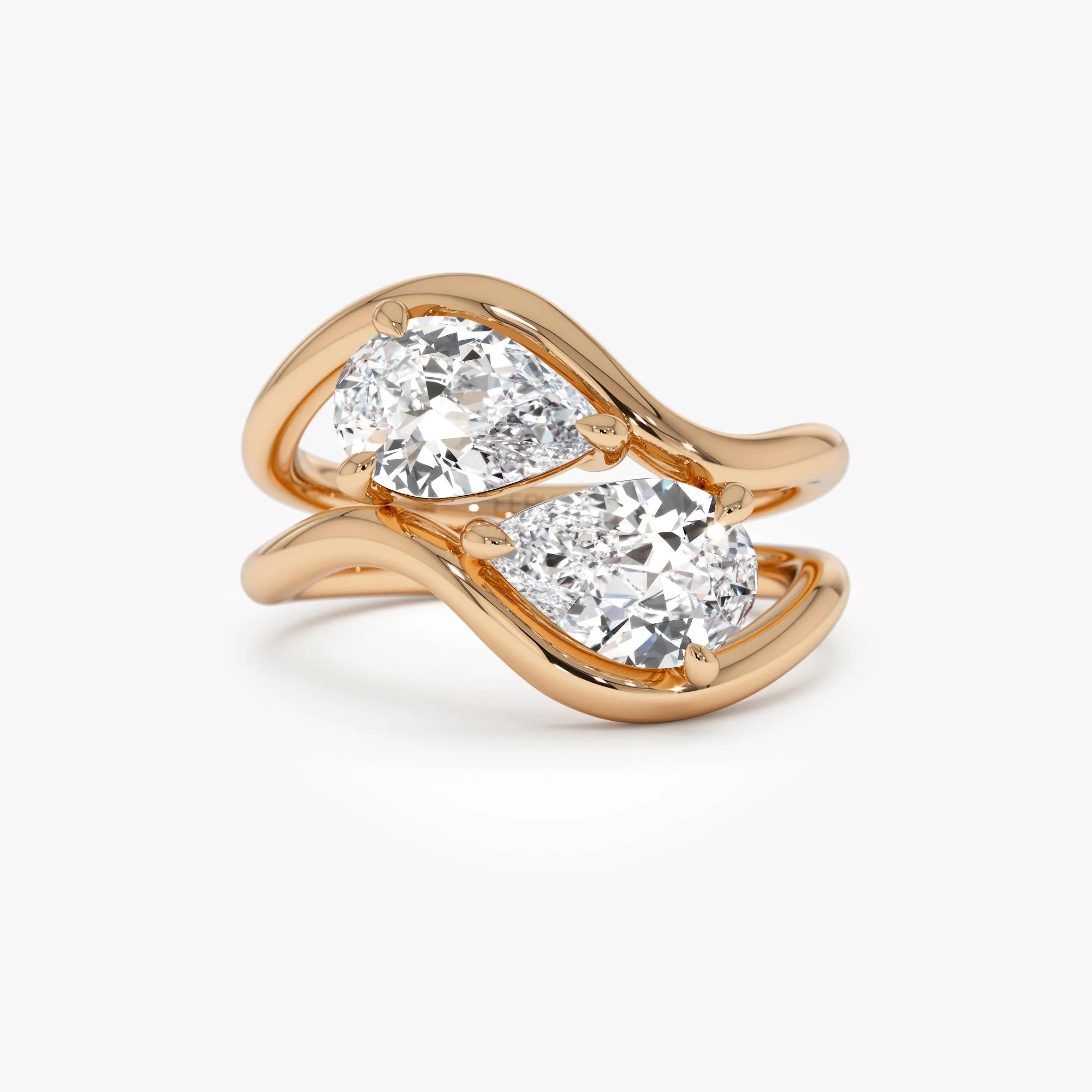 2.00 Ctw 14k Pear Shaped Lab Grown Diamond Stacked Rings - Chloe - Image 6