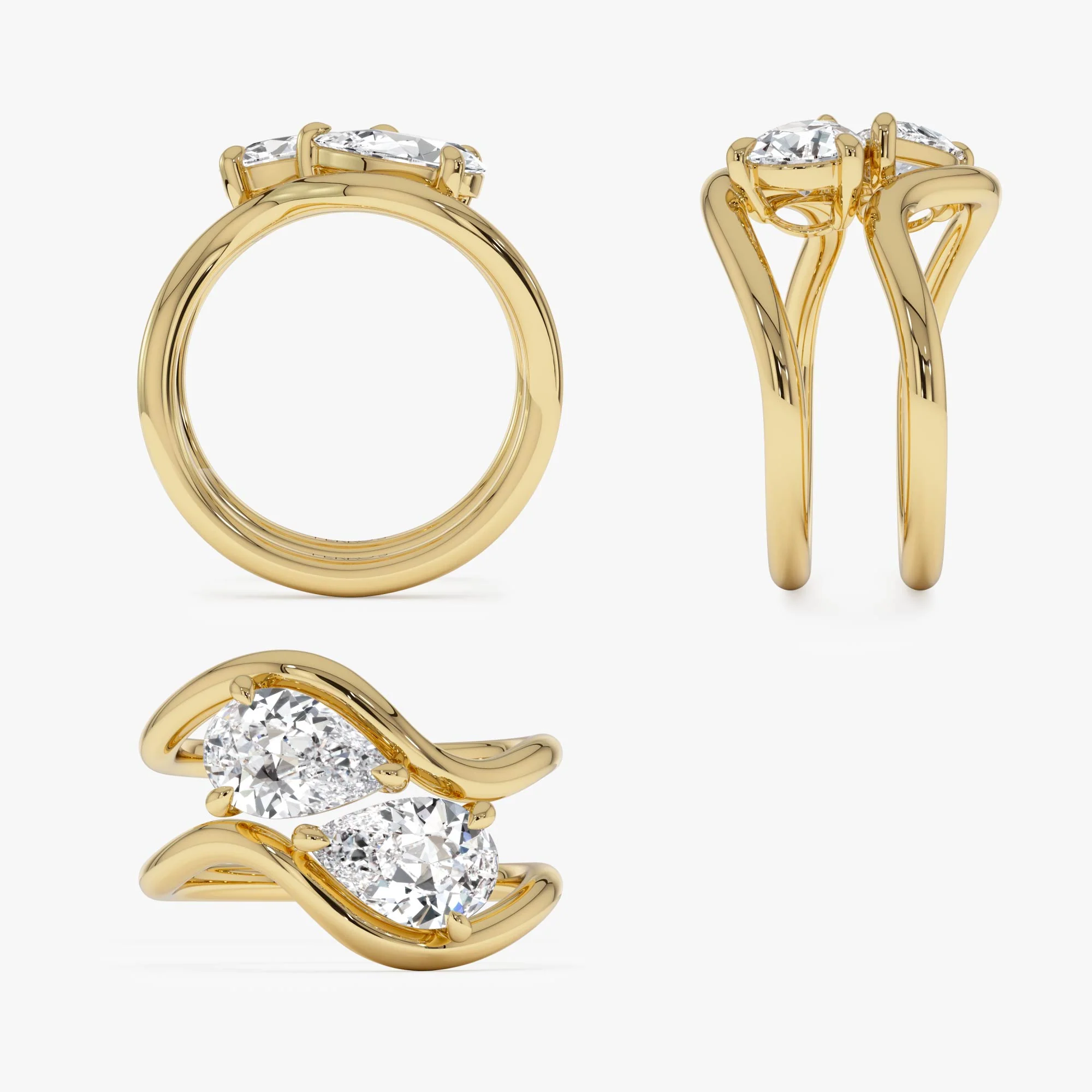 2.00 Ctw 14k Pear Shaped Lab Grown Diamond Stacked Rings - Chloe - Image 9