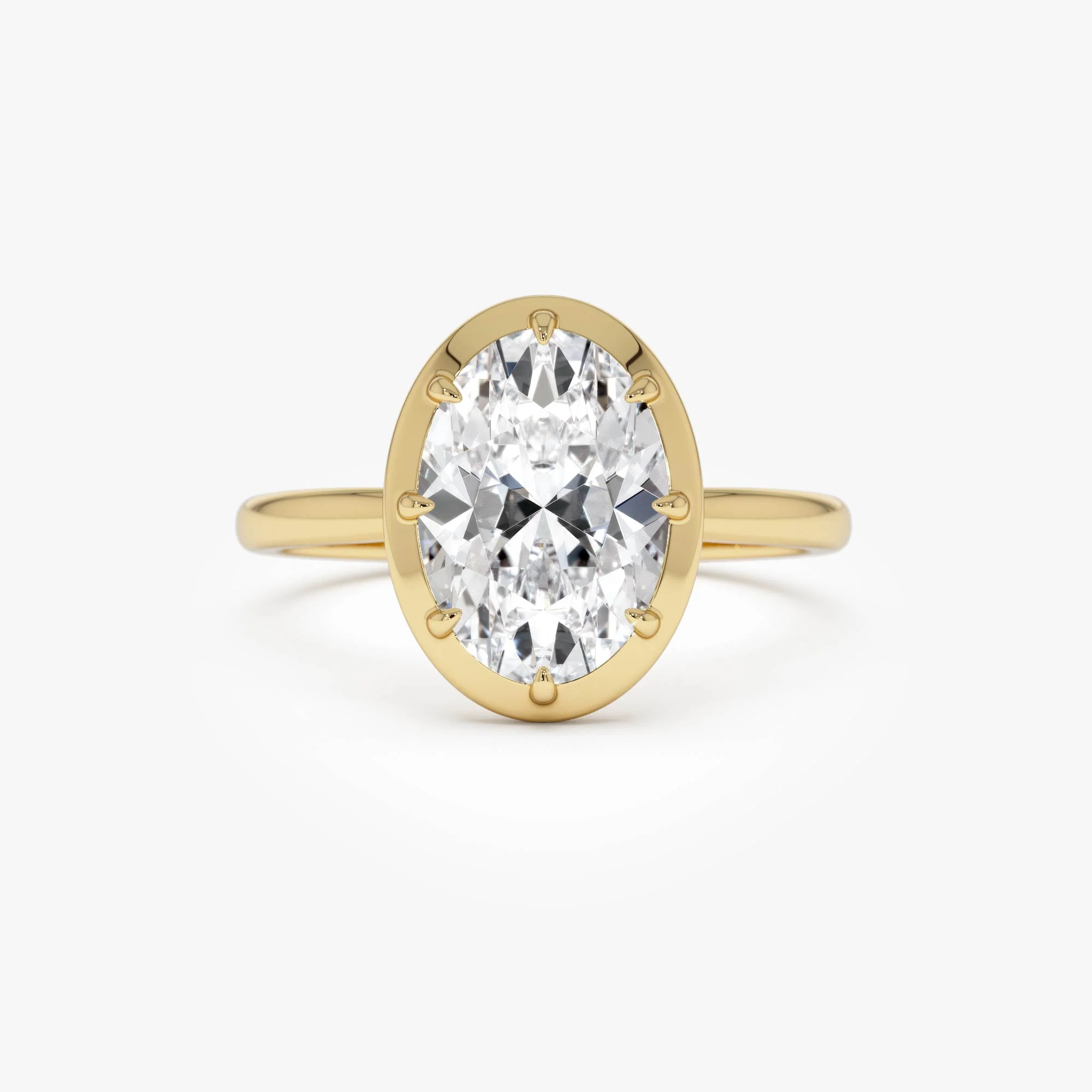 2.00 Ctw 14k Gold Oval Shape Lab Grown Diamond Claw Prong Engagement Ring - Leta