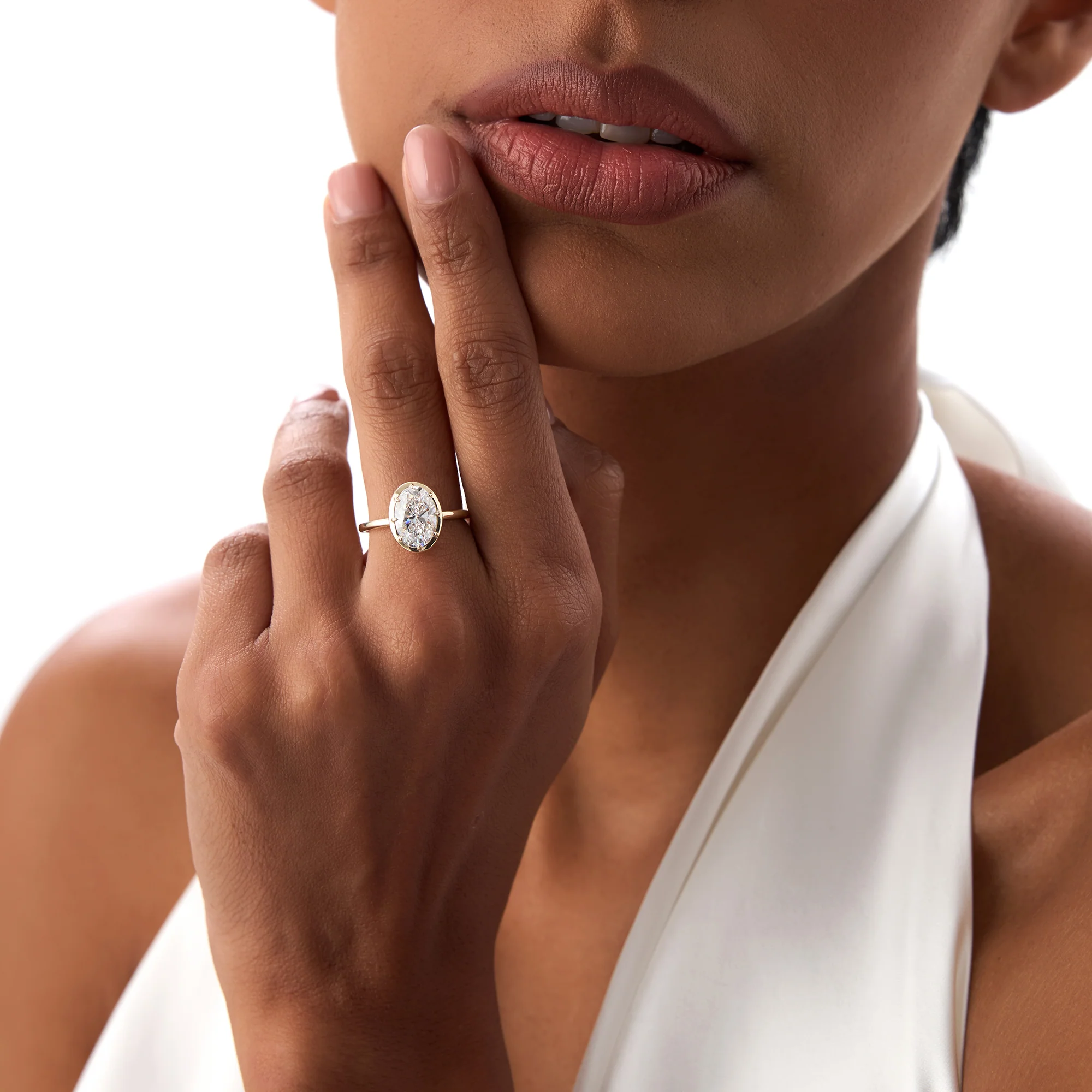 2.00 Ctw 14k Gold Oval Shape Lab Grown Diamond Claw Prong Engagement Ring - Leta - Image 3