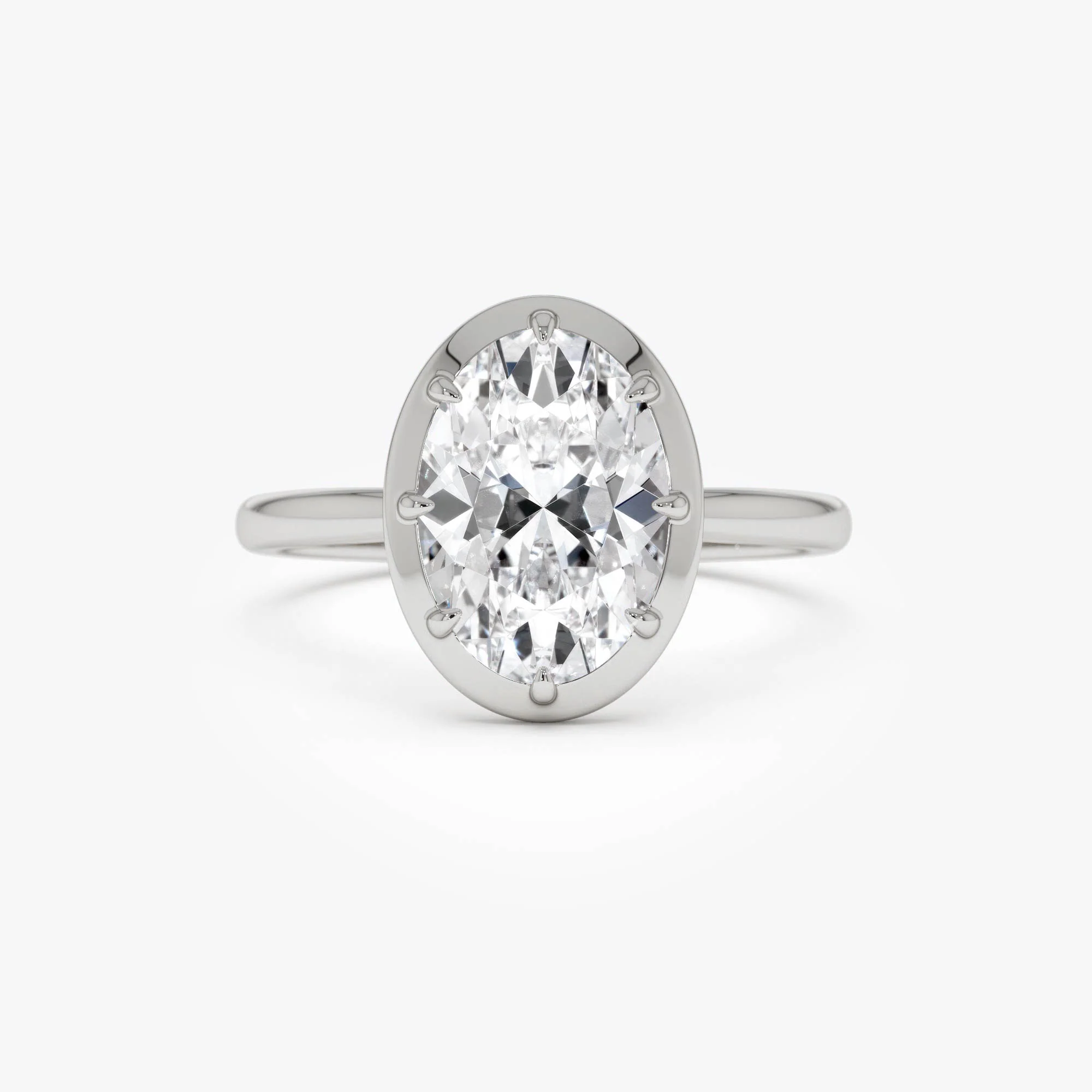 2.00 Ctw 14k Gold Oval Shape Lab Grown Diamond Claw Prong Engagement Ring - Leta - Image 6