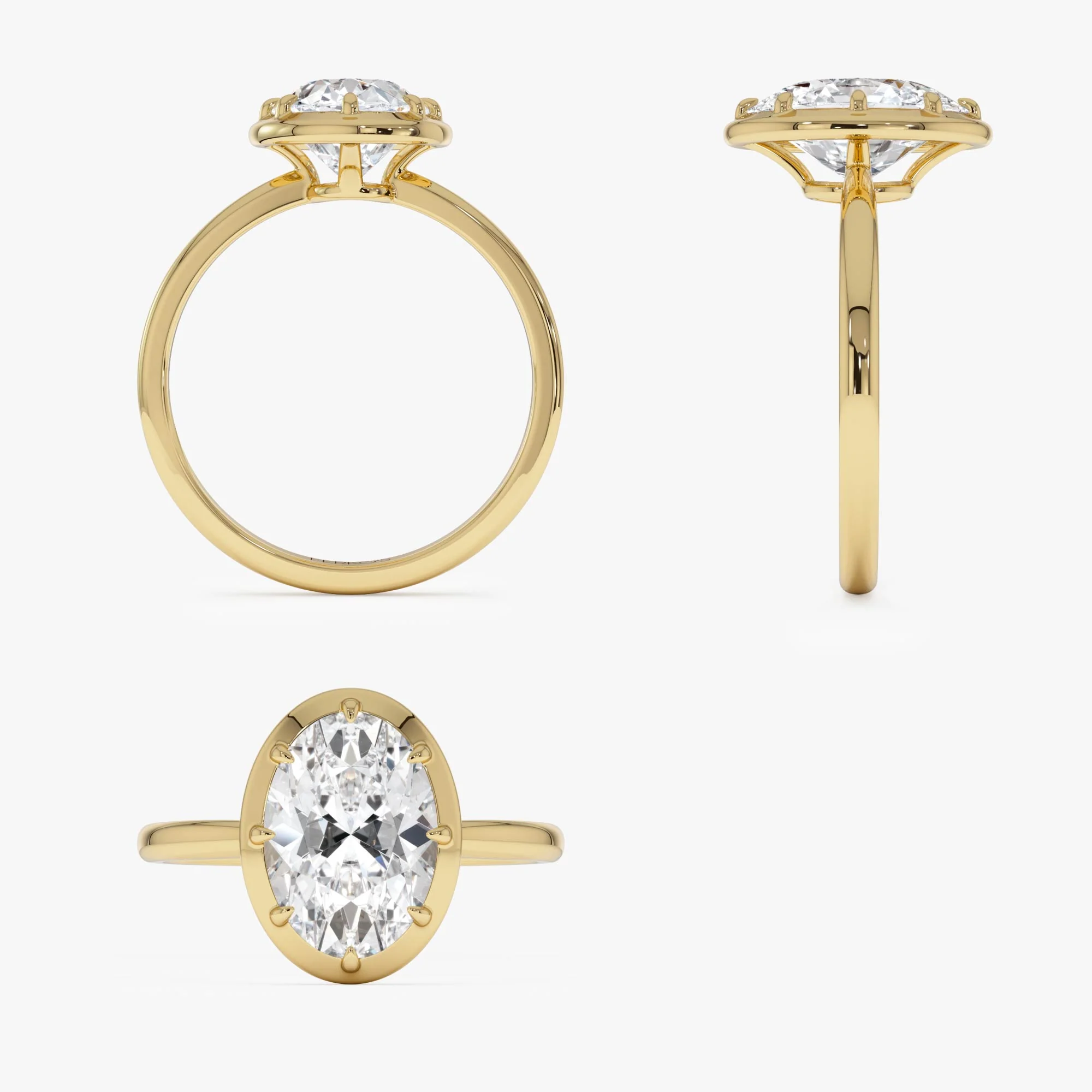 2.00 Ctw 14k Gold Oval Shape Lab Grown Diamond Claw Prong Engagement Ring - Leta - Image 8
