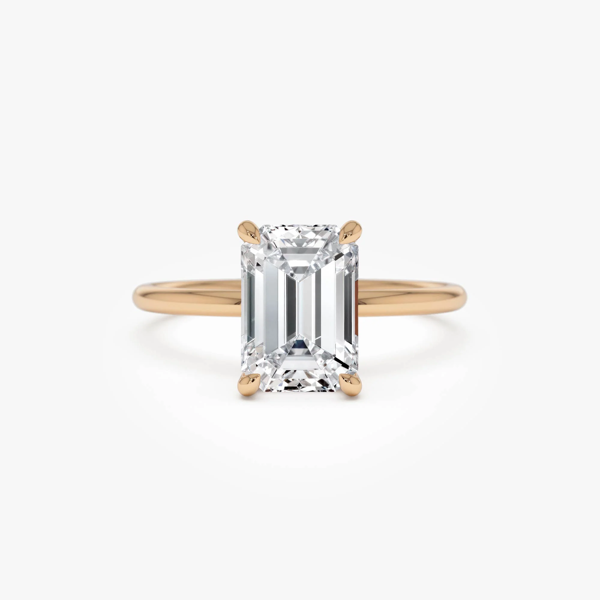 2.10 Ctw 14k Emerald Cut Lab Grown Diamond Hidden Halo Engagement Ring – Vivienne - Image 6