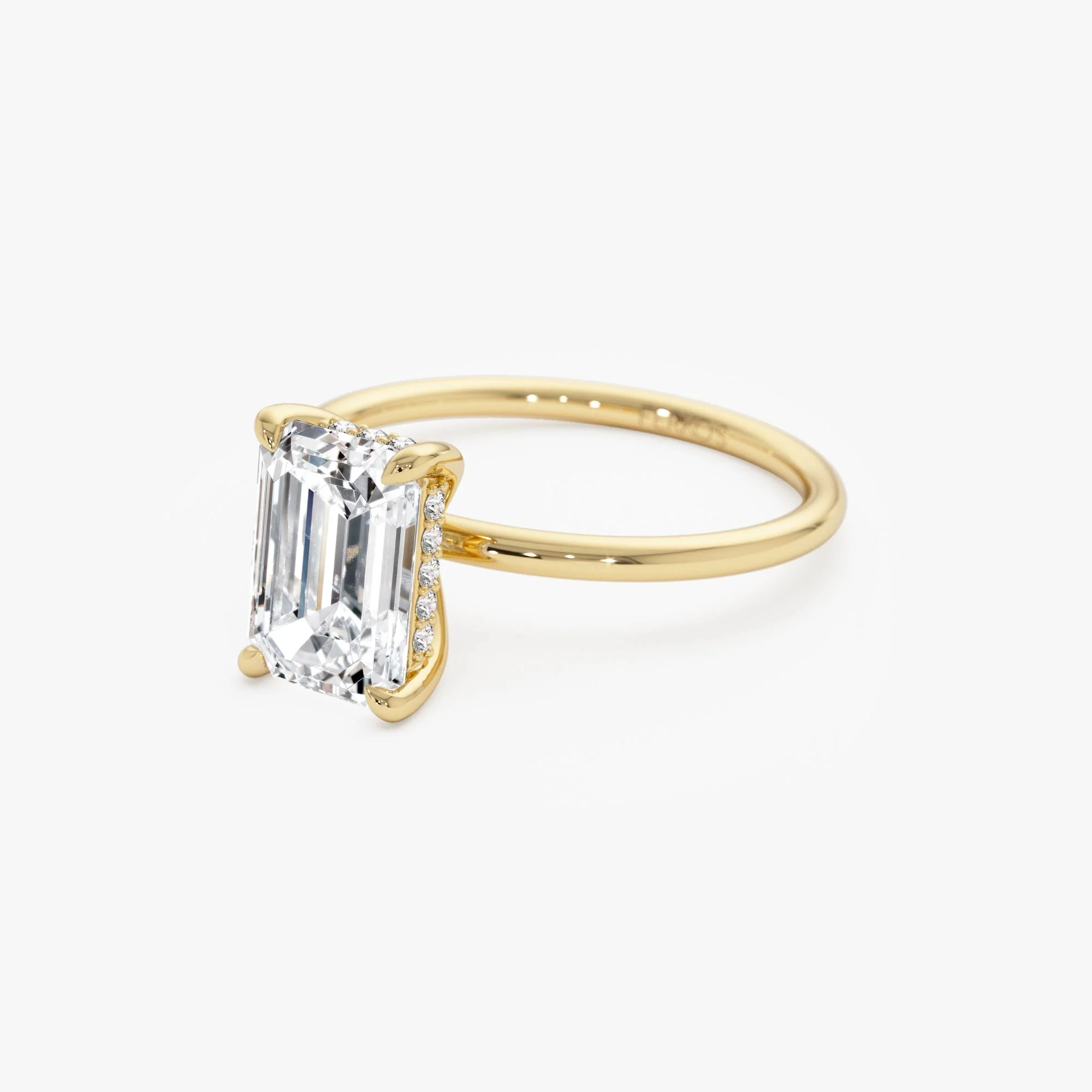 2.10 Ctw 14k Emerald Cut Lab Grown Diamond Hidden Halo Engagement Ring – Vivienne - Image 8