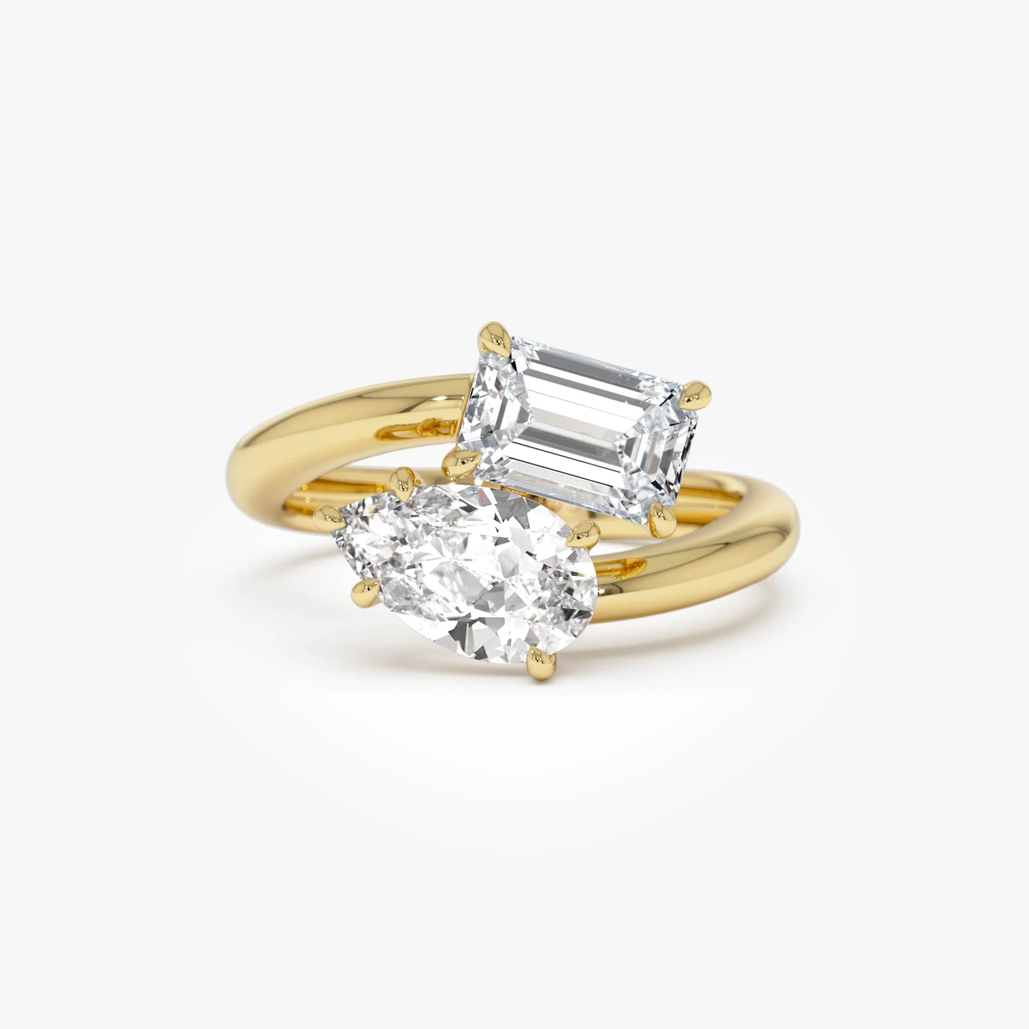 2.11 Ctw 14k Lab Grown Diamond Two Stone Toi et Moi Ring - Tina