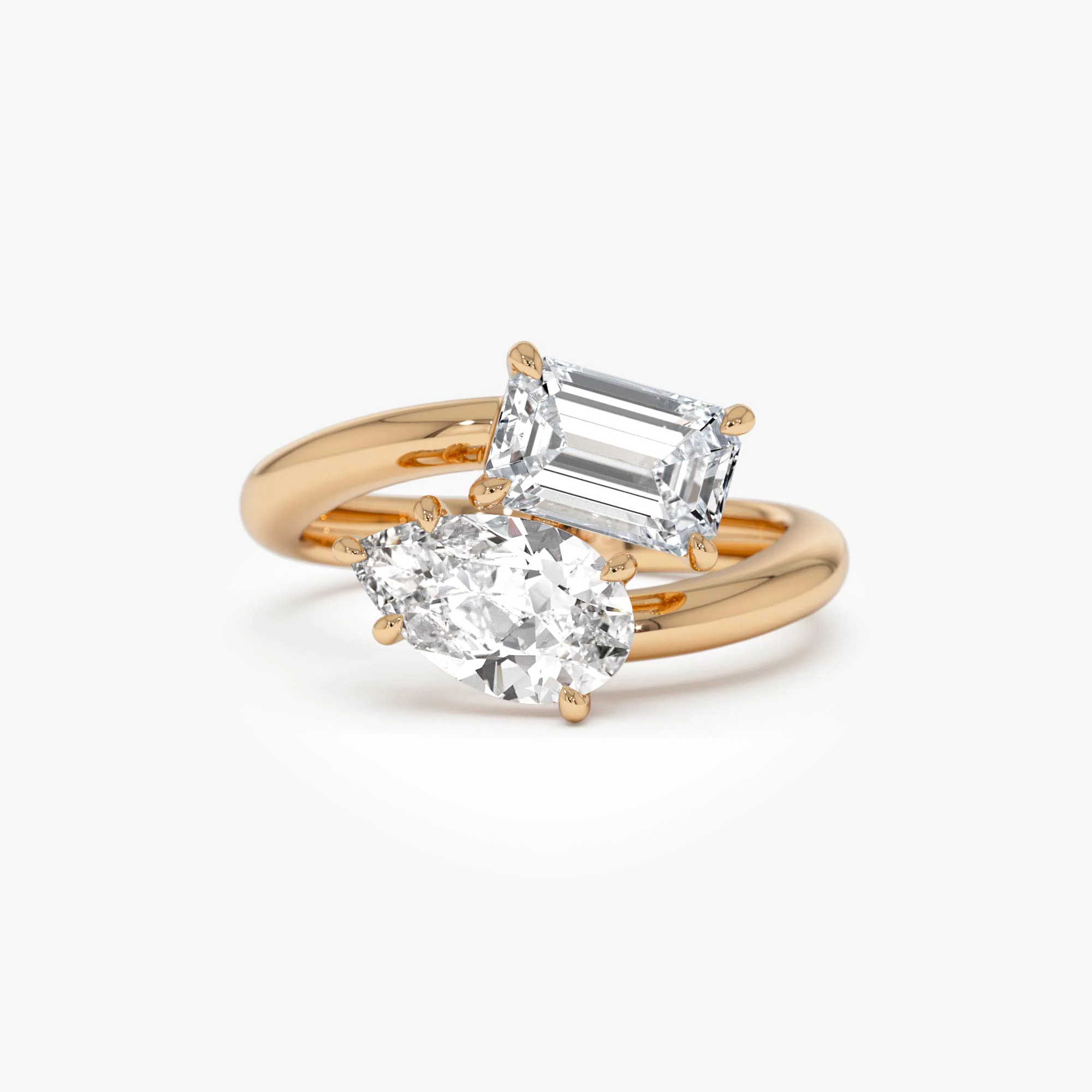 2.11 Ctw 14k Lab Grown Diamond Two Stone Toi et Moi Ring - Tina - Image 6