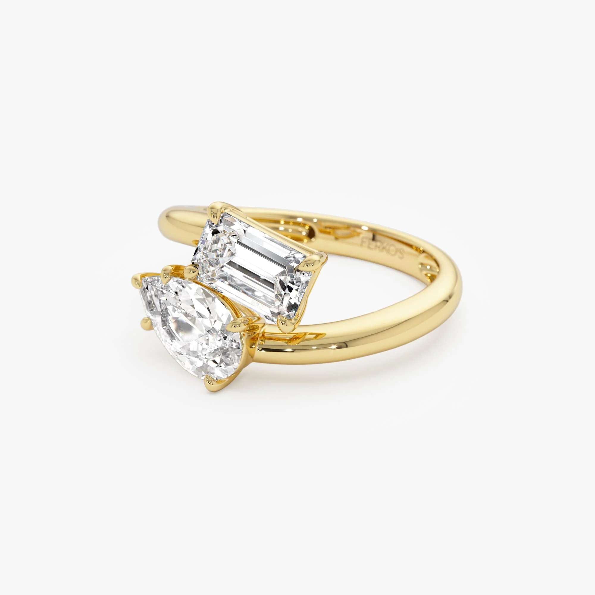 2.11 Ctw 14k Lab Grown Diamond Two Stone Toi et Moi Ring - Tina - Image 8