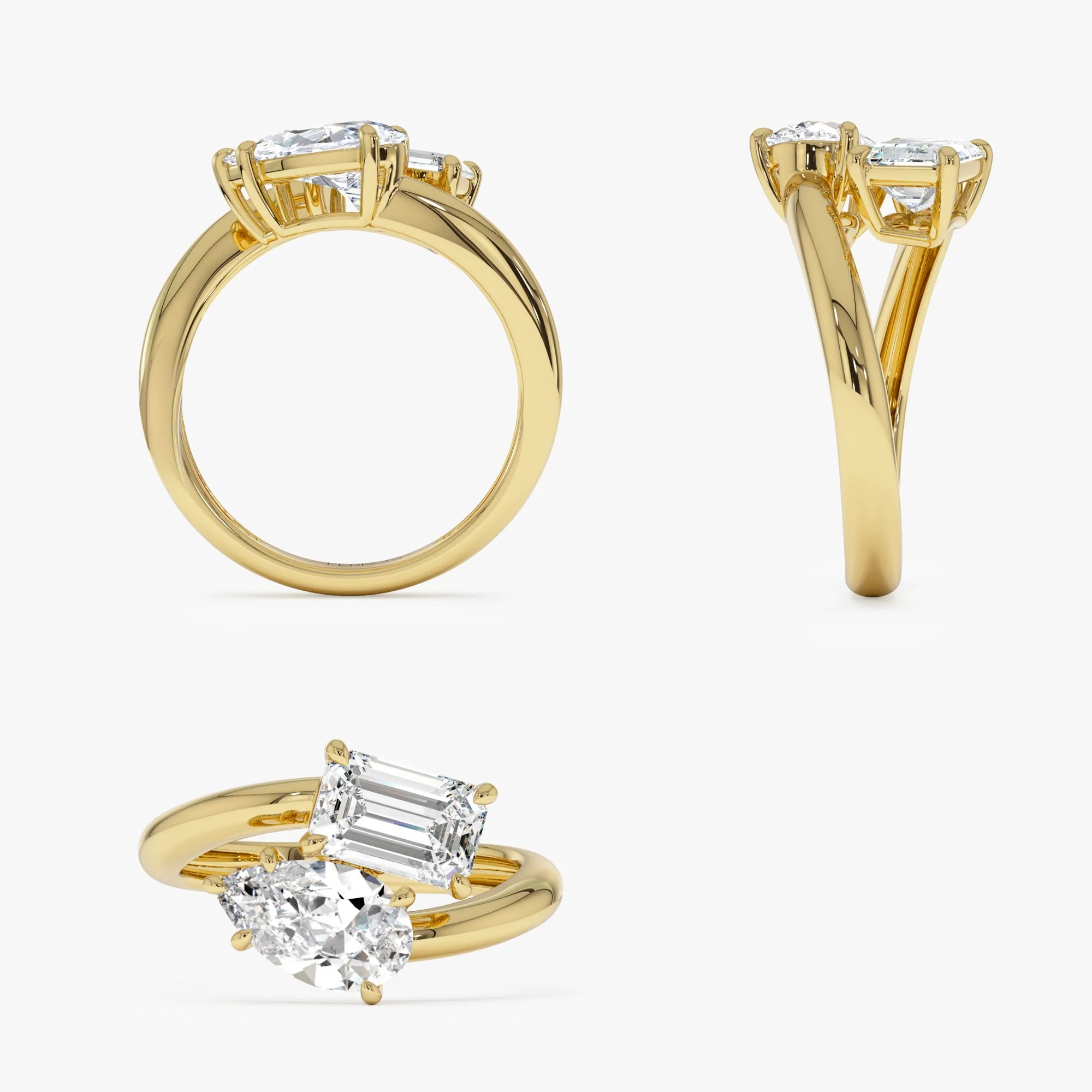 2.11 Ctw 14k Lab Grown Diamond Two Stone Toi et Moi Ring - Tina - Image 9