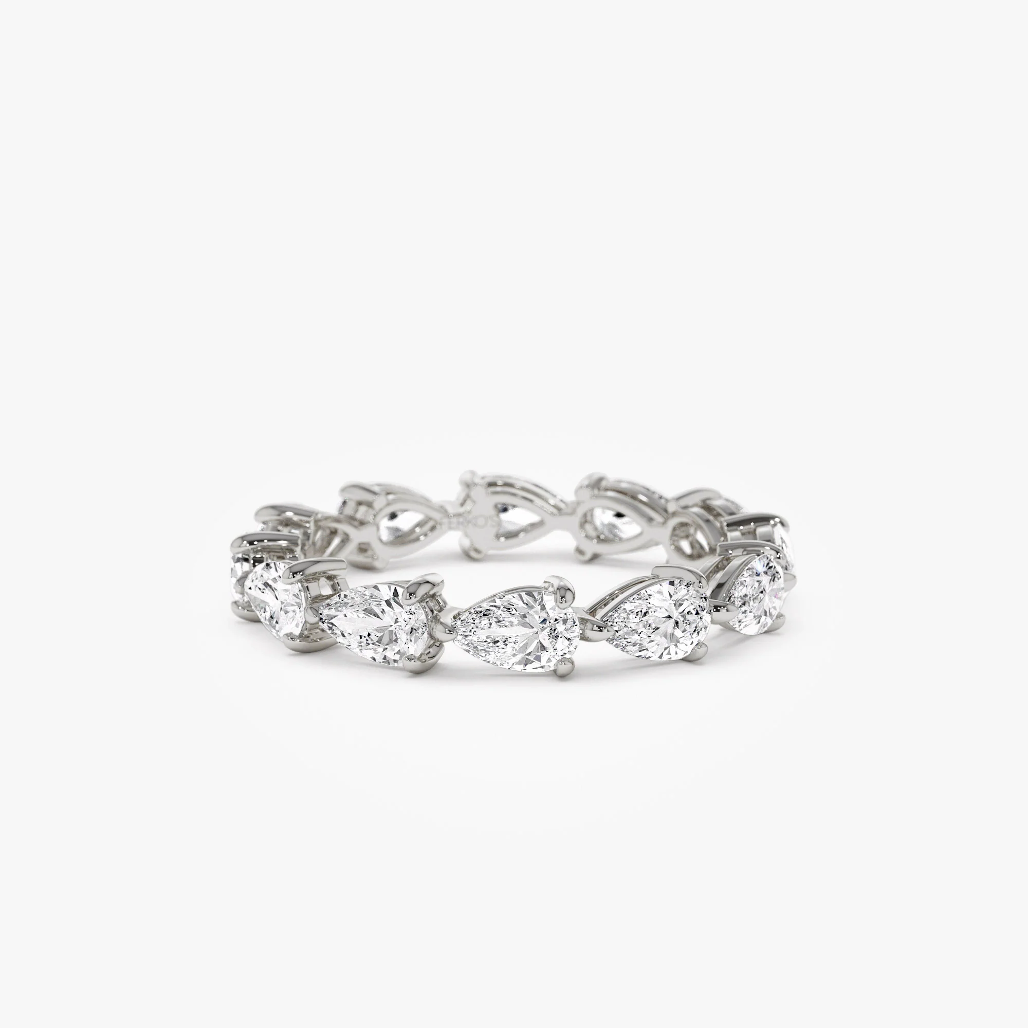 2.30 ctw 14k Pear Shape Horizontal Full Eternity Lab Grown Diamond Ring - Mia - Image 6