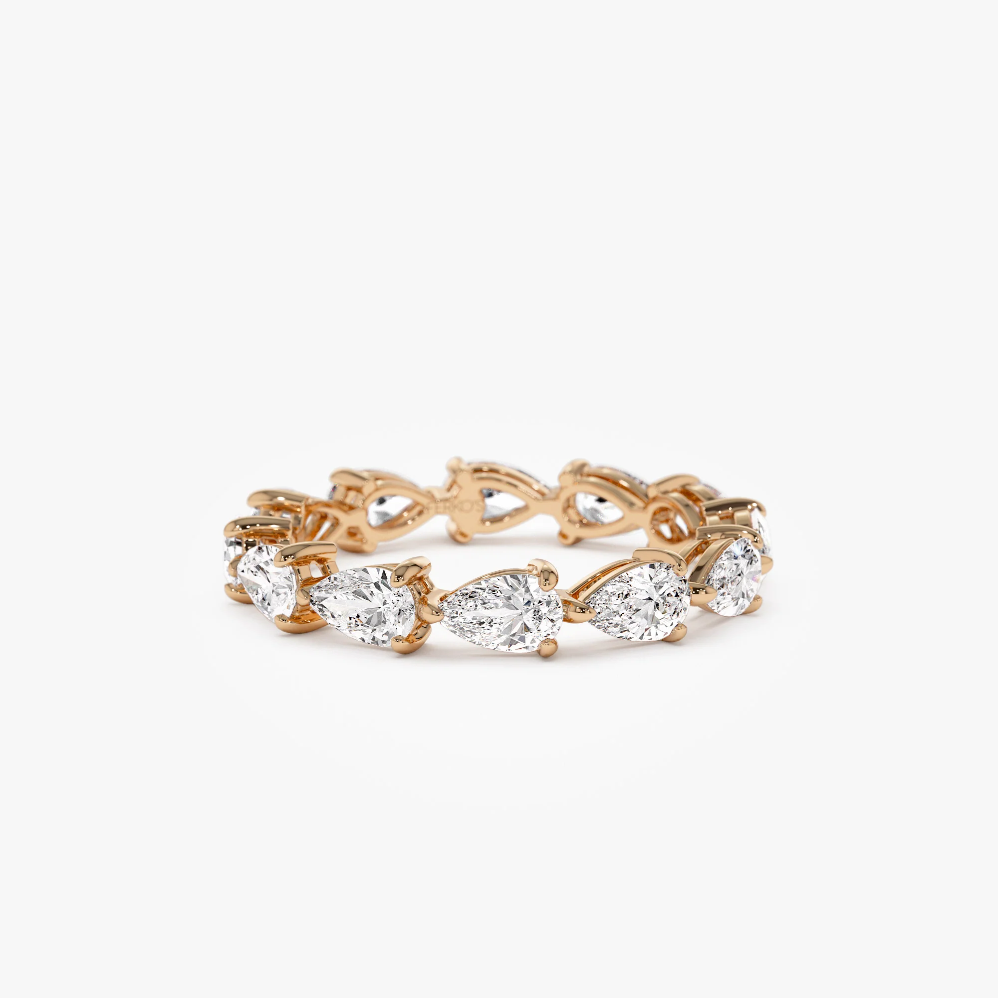 2.30 ctw 14k Pear Shape Horizontal Full Eternity Lab Grown Diamond Ring - Mia - Image 7