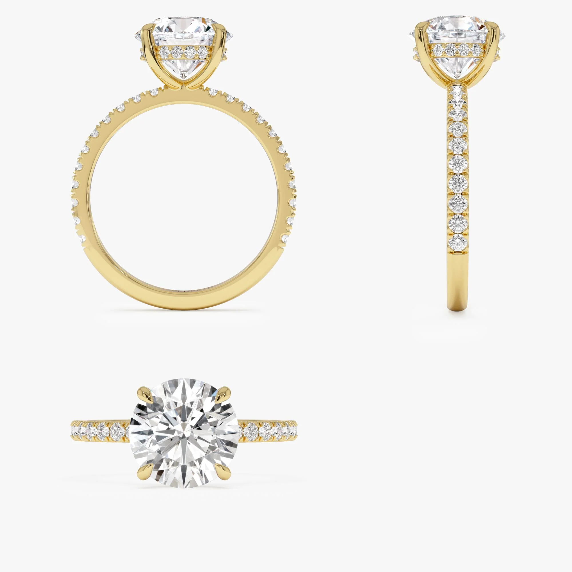 2.40 Ctw 14k Round Brilliant Lab Grown Diamond Pavé Setting with Hidden Halo - Selina - Image 10