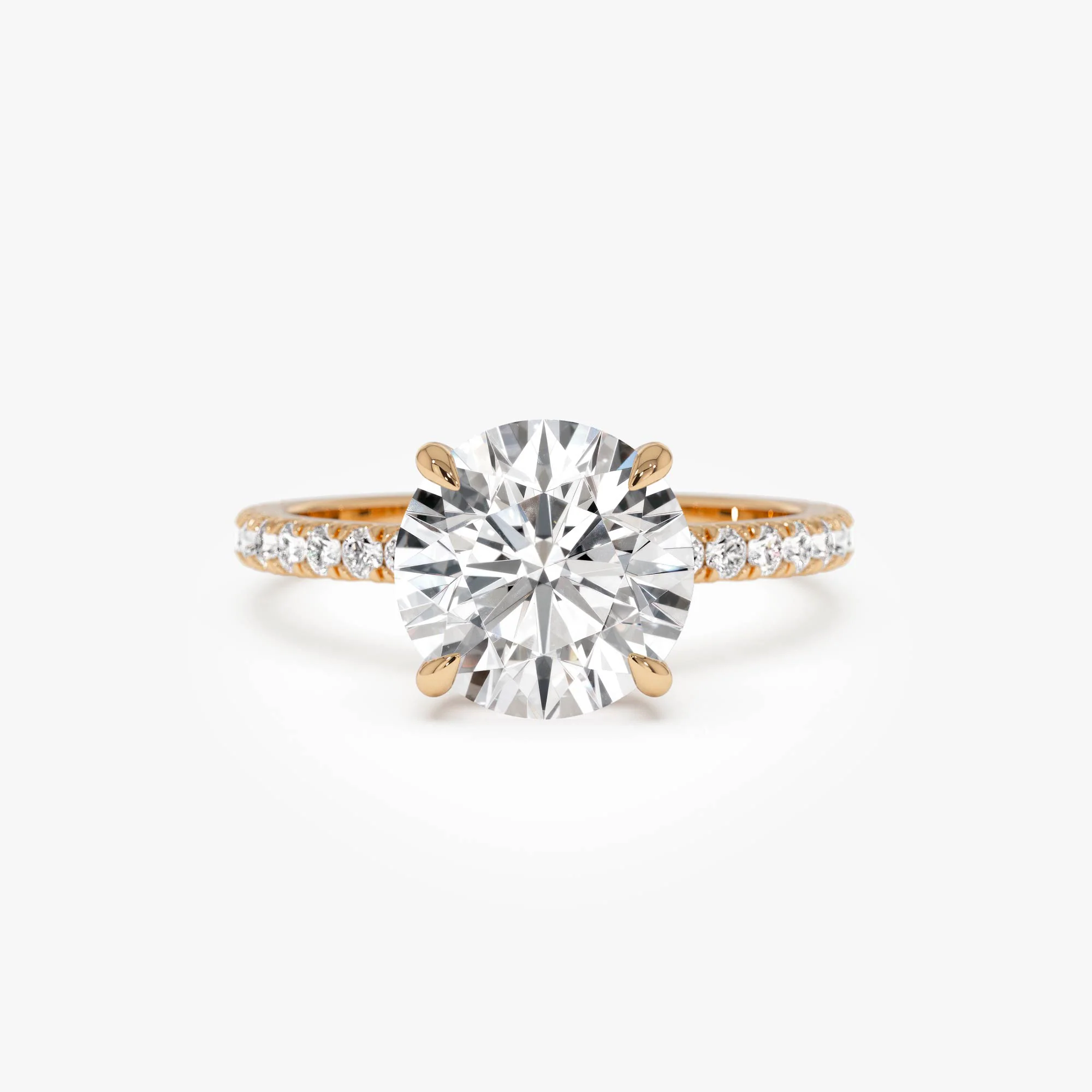 2.40 Ctw 14k Round Brilliant Lab Grown Diamond Pavé Setting with Hidden Halo - Selina - Image 7