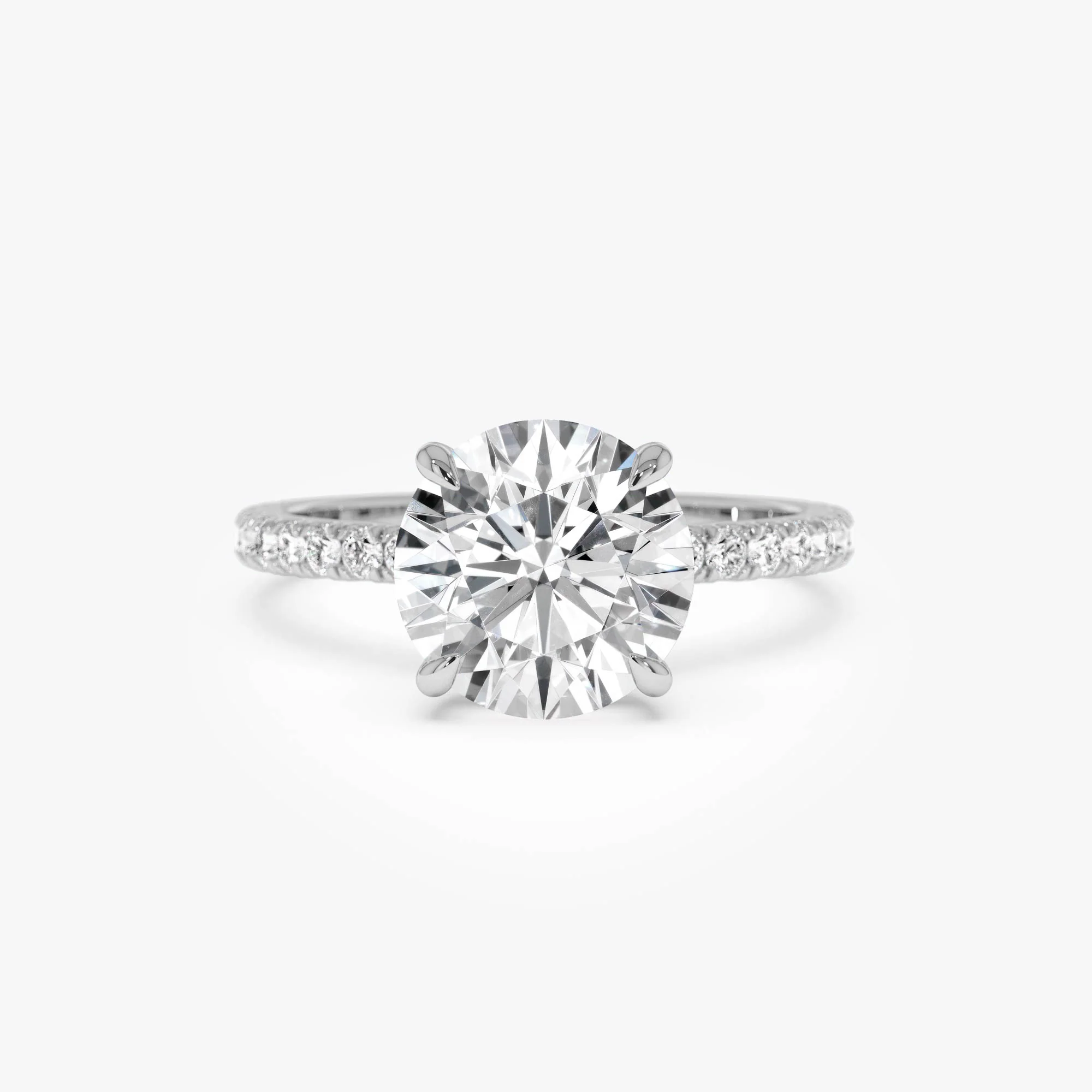 2.40 Ctw 14k Round Brilliant Lab Grown Diamond Pavé Setting with Hidden Halo - Selina - Image 8