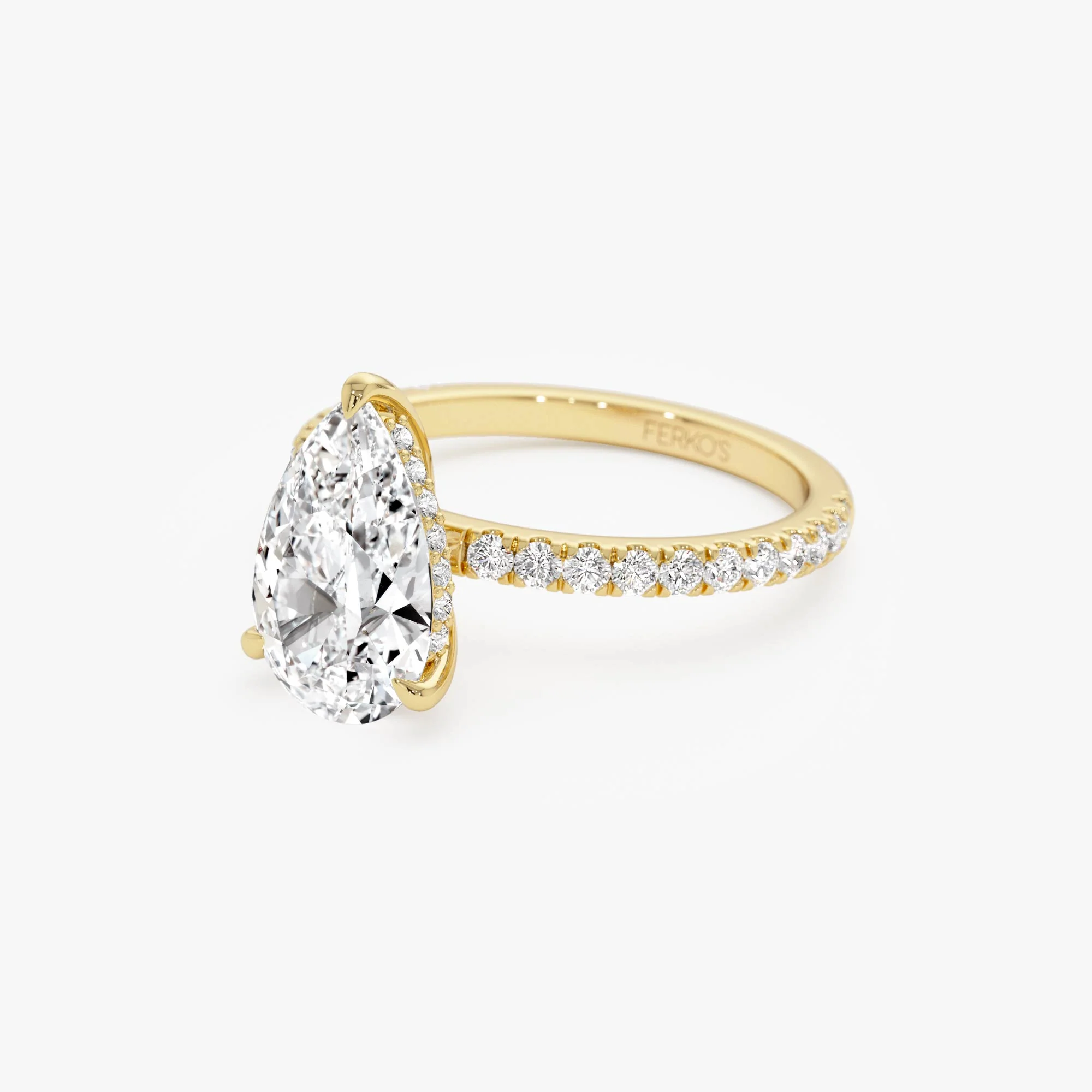 2.45 Ctw 14k Pear Shaped Lab Grown Diamond Pavé Setting with Hidden Halo - Valentina - Image 8