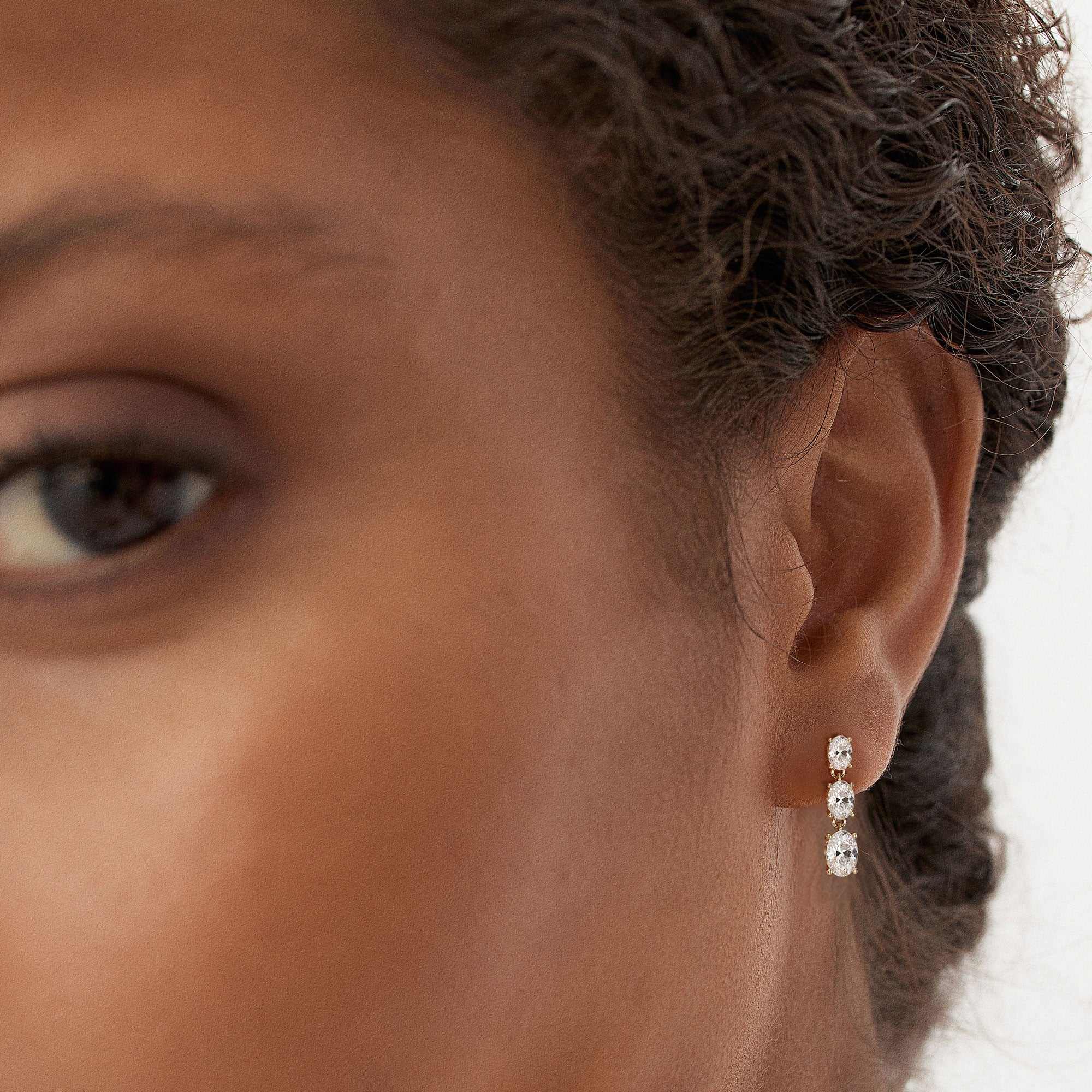 2.00 Ctw 14k Oval Shape Lab Grown Diamond Dangling Earrings - Zara - Image 3