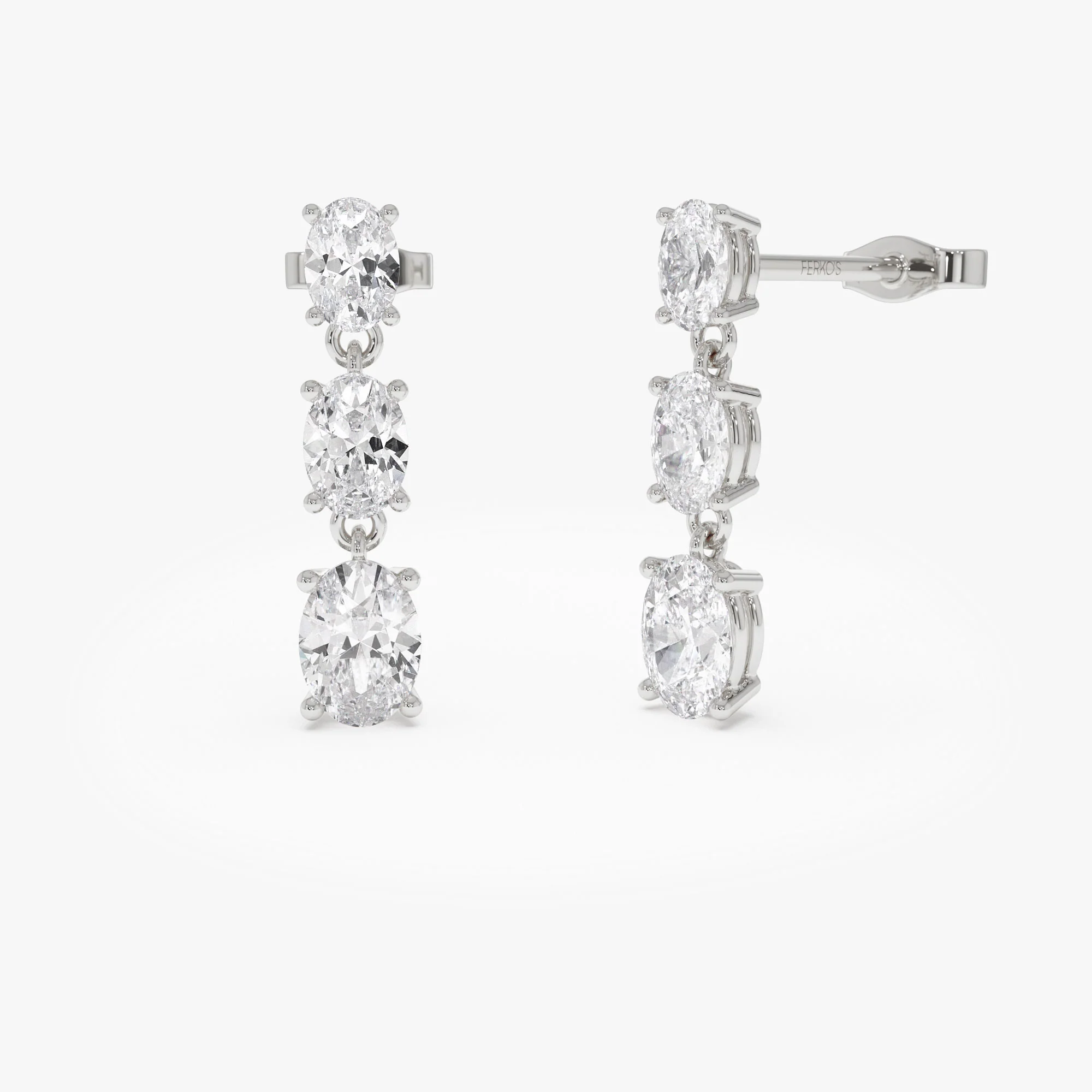 2.00 Ctw 14k Oval Shape Lab Grown Diamond Dangling Earrings - Zara - Image 4