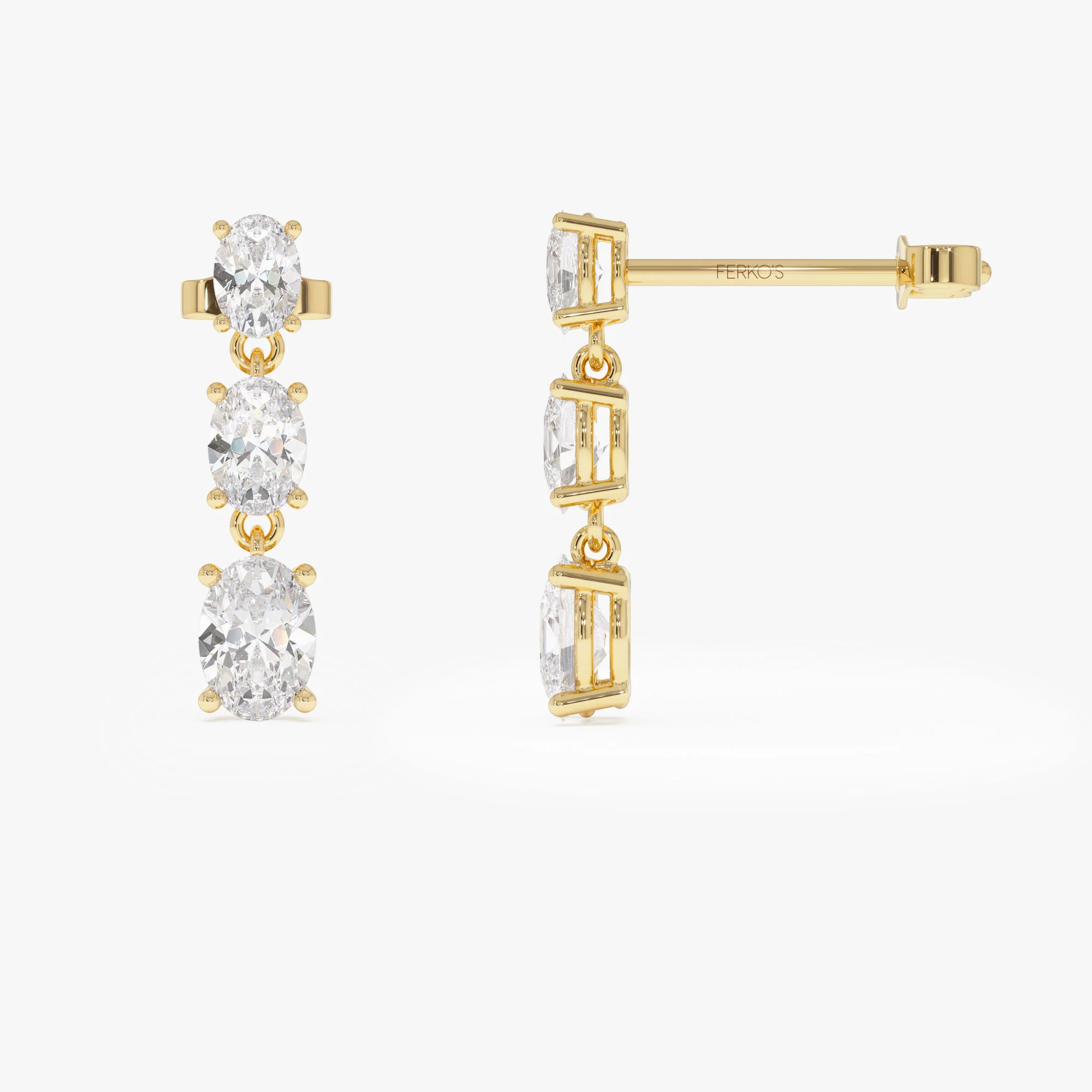 2.00 Ctw 14k Oval Shape Lab Grown Diamond Dangling Earrings - Zara - Image 5
