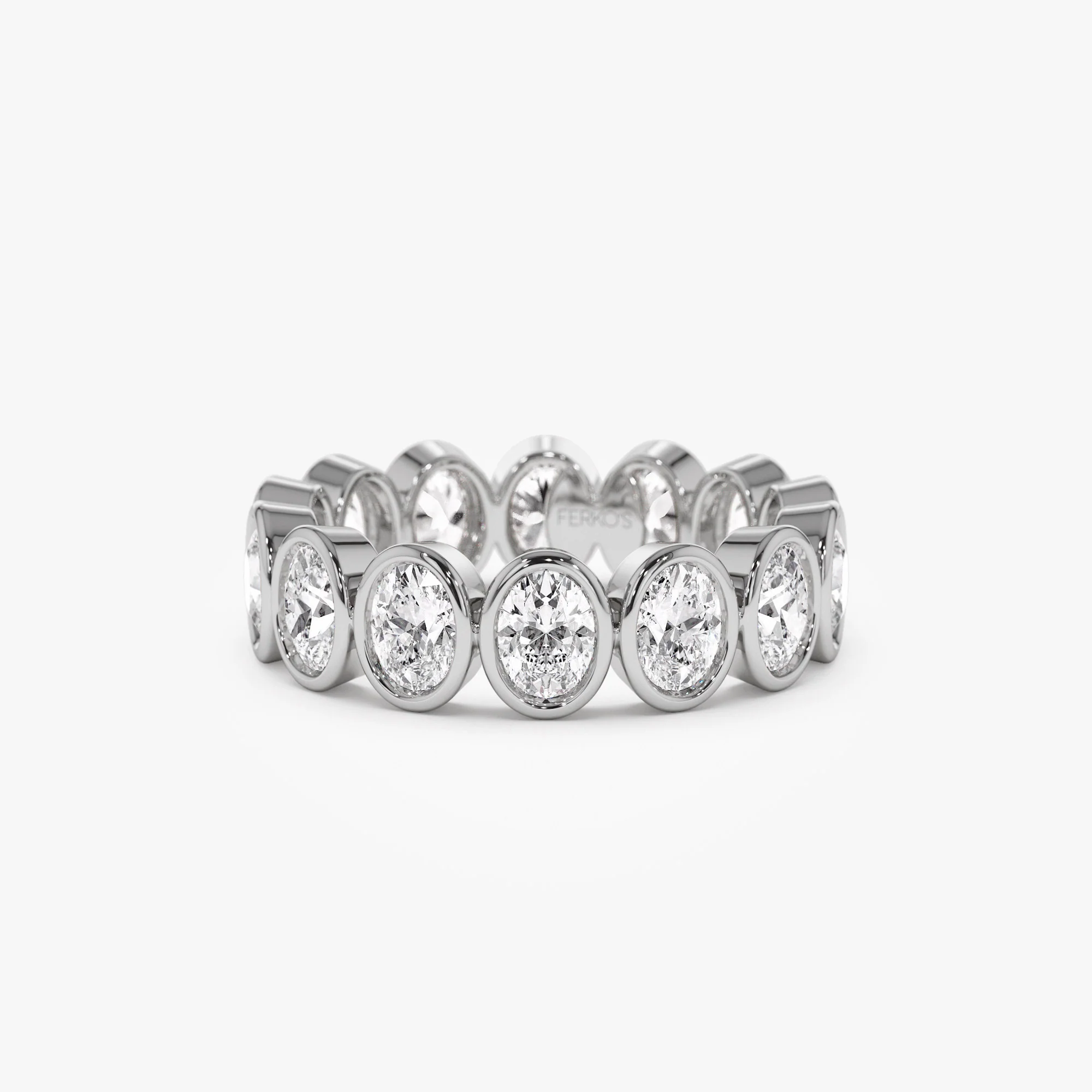 2.75 ctw 14k Bezel Setting Full Eternity Oval Shape Lab Grown Diamond Ring - Ella - Image 5