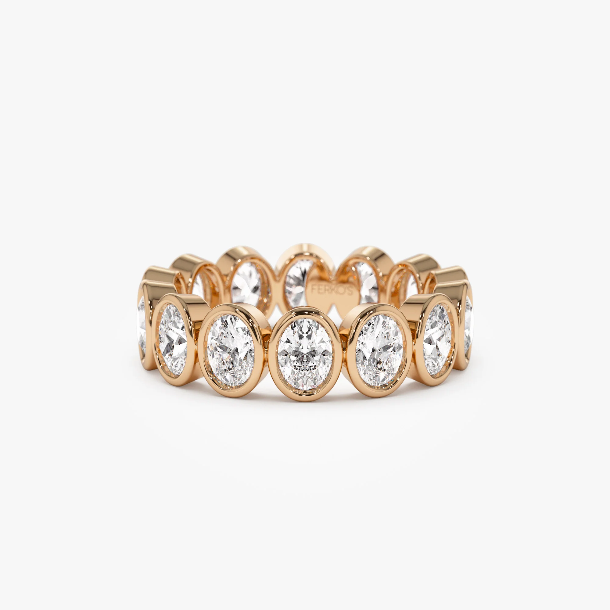 2.75 ctw 14k Bezel Setting Full Eternity Oval Shape Lab Grown Diamond Ring - Ella - Image 6