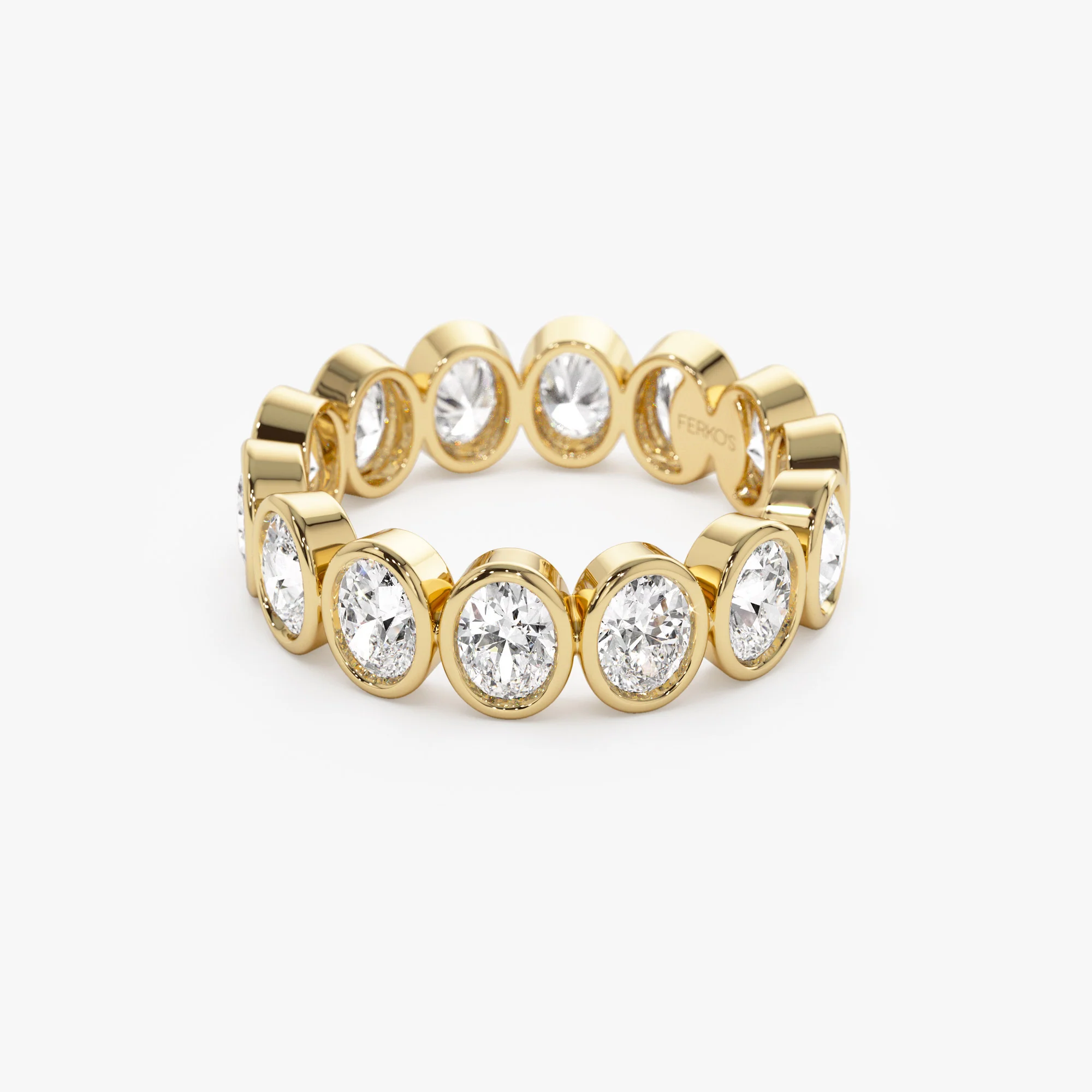 2.75 ctw 14k Bezel Setting Full Eternity Oval Shape Lab Grown Diamond Ring - Ella - Image 7