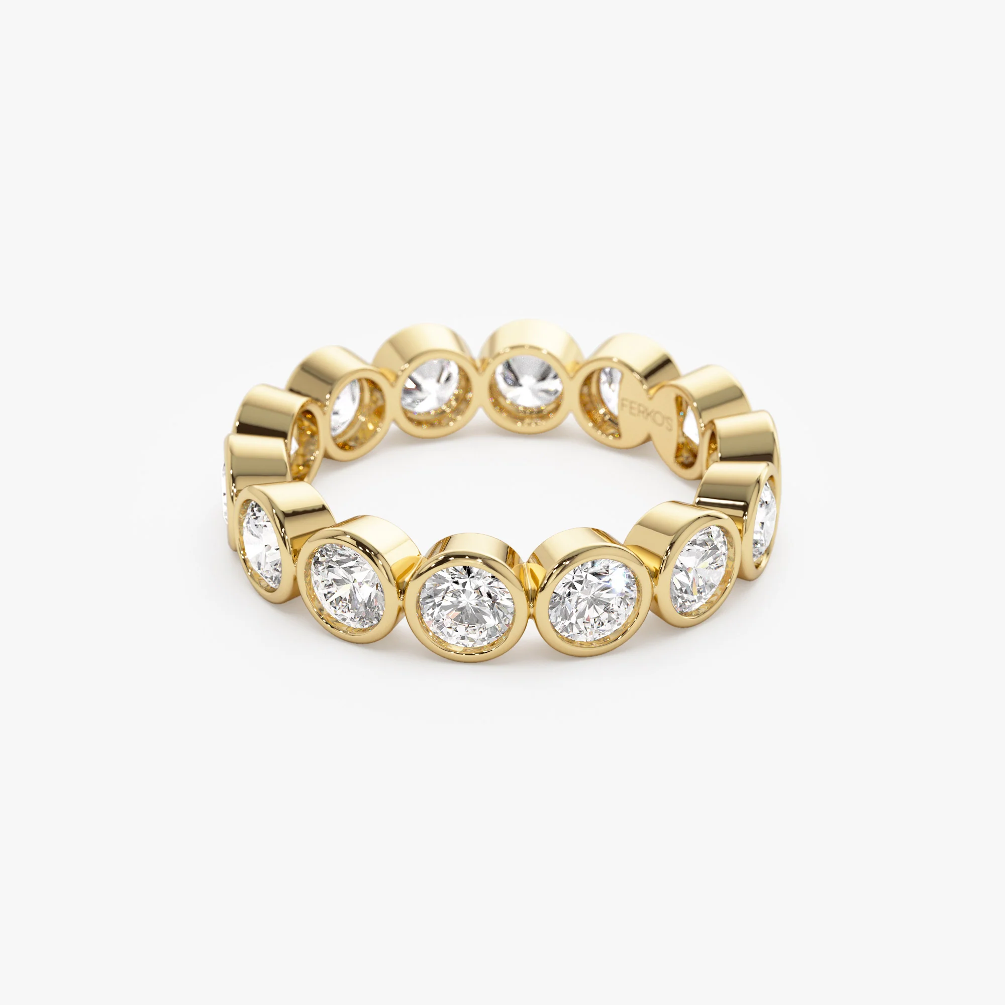 2.95 ctw 14k Bezel Setting Full Eternity Round Lab Grown Diamond Ring - Camila - Image 8