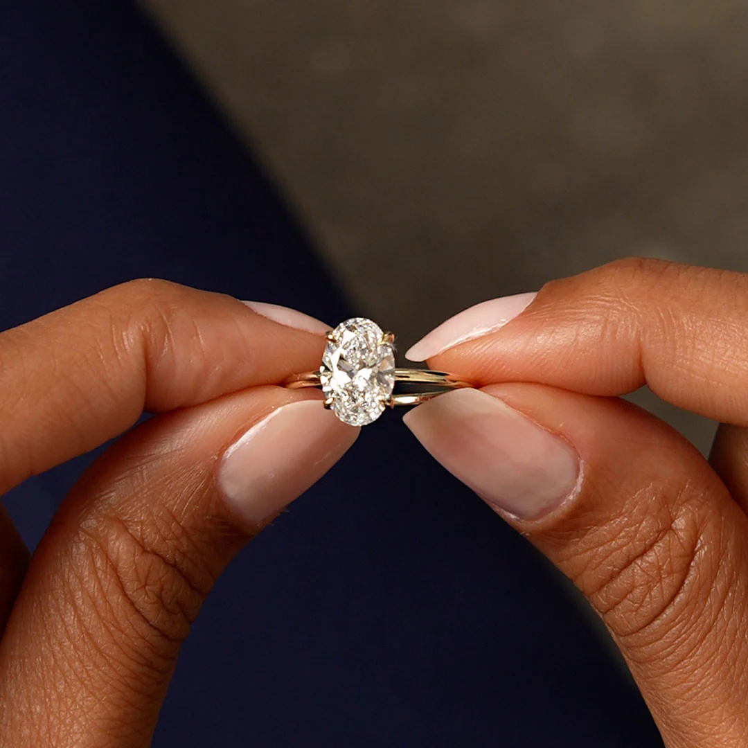 2 Ctw 14k Oval Lab Grown Diamond Engagement Ring with Hidden Halo – Maribel - Image 4