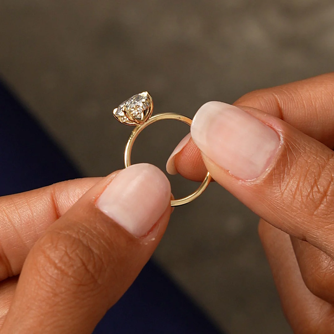 2 Ctw 14k Oval Lab Grown Diamond Engagement Ring with Hidden Halo – Maribel - Image 5